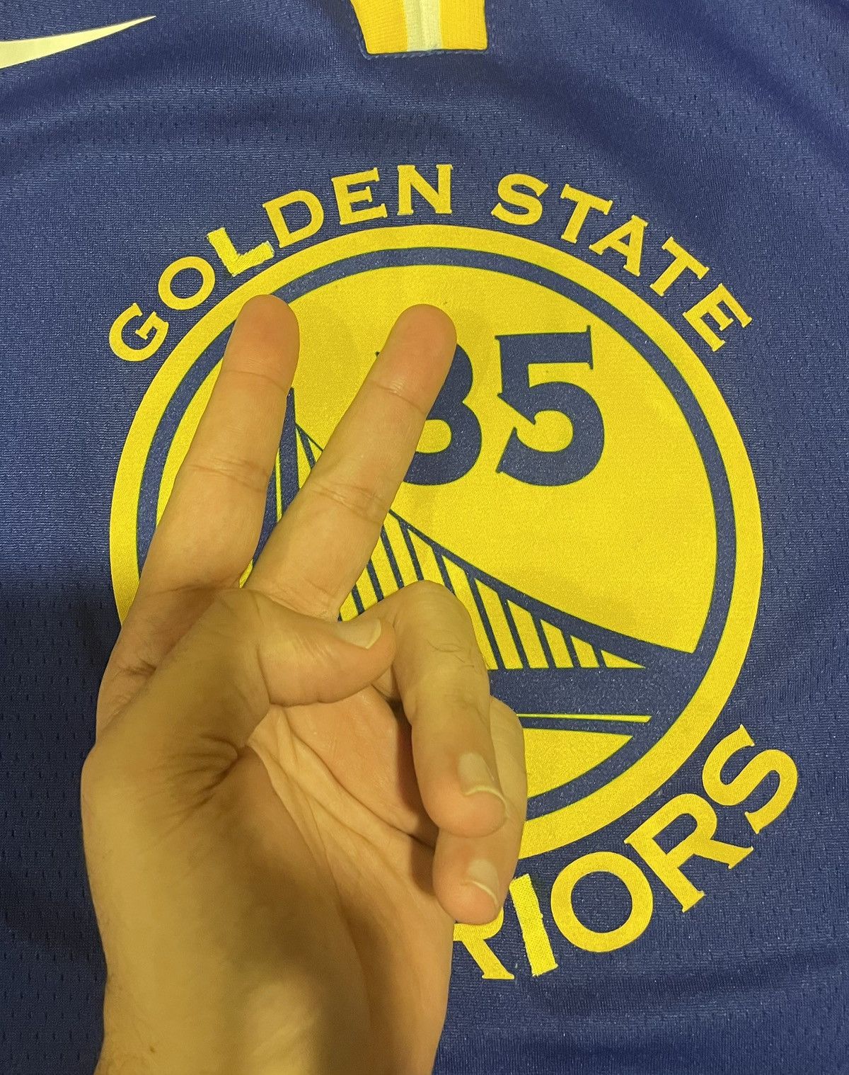 NBA Nike 2017 Kevin Durant #35 Warriors Jersey Blue Mens Size XL Size US XL / EU 56 / 4 - 8 Thumbnail