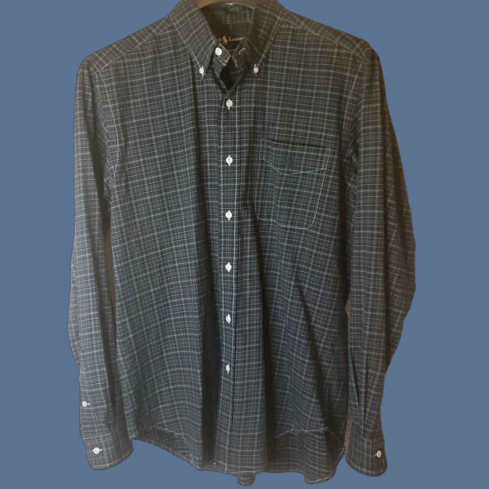 Ralph Lauren Ralph Lauren Mens M Green Plaid Button-Down Cotton Long Sleeve Shirt Classic Fit Size US M / EU 48-50 / 2 - 1 Thumbnail