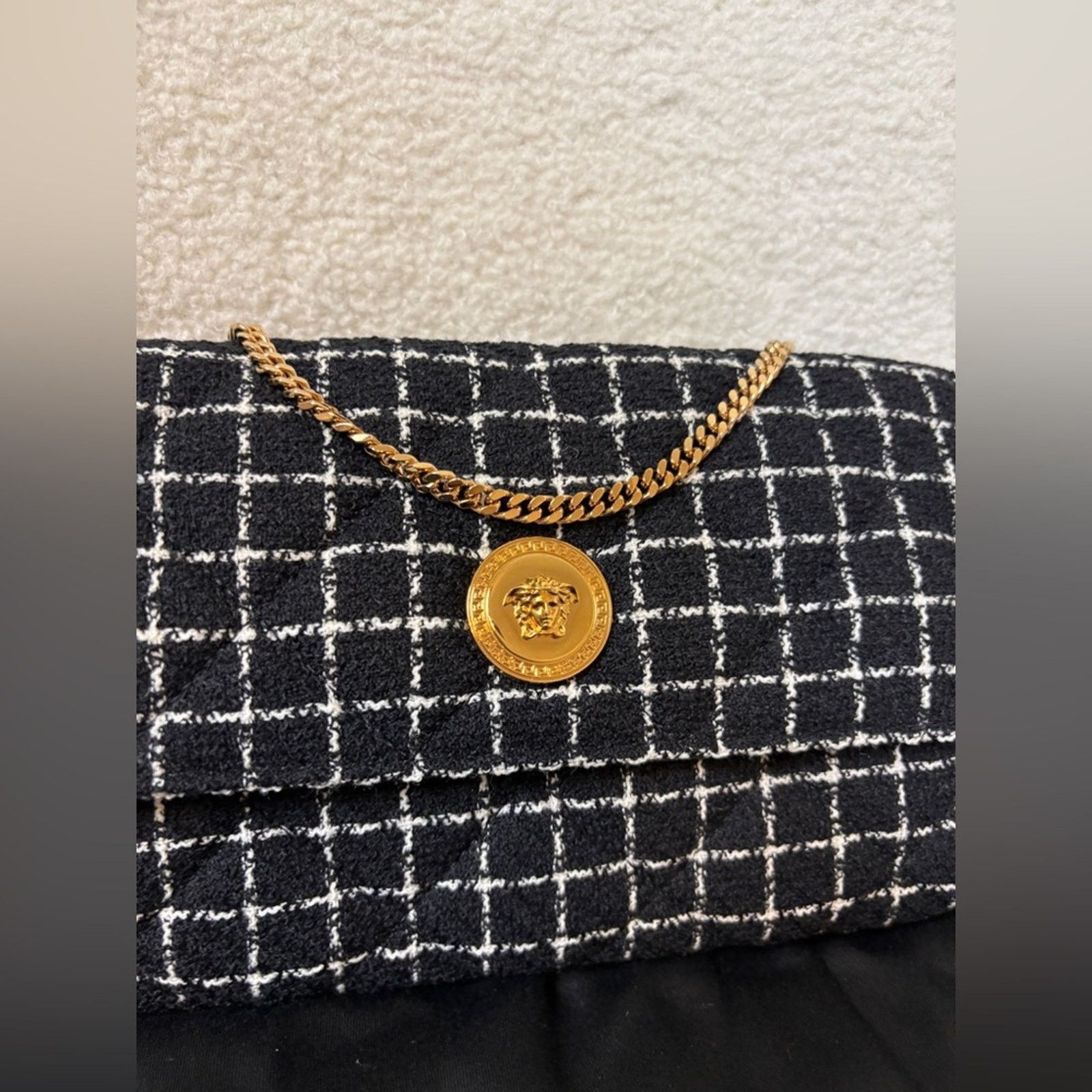 Versace Versace Medusa Black and White Checkered Women's Bag NWT Size ONE SIZE - 2 Thumbnail