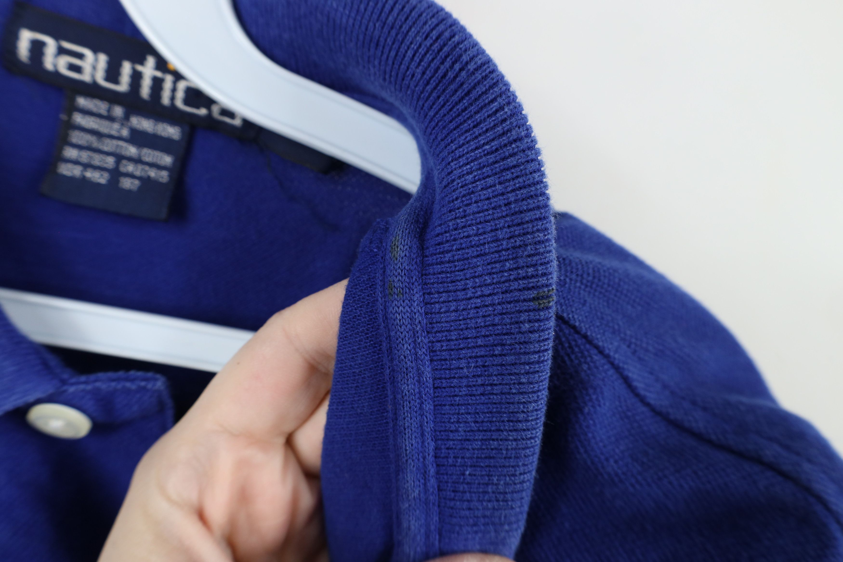 Nautica × Vintage Vintage 90s Nautica Out Short Sleeve Polo Shirt Blue Size US M / EU 48-50 / 2 - 8 Thumbnail