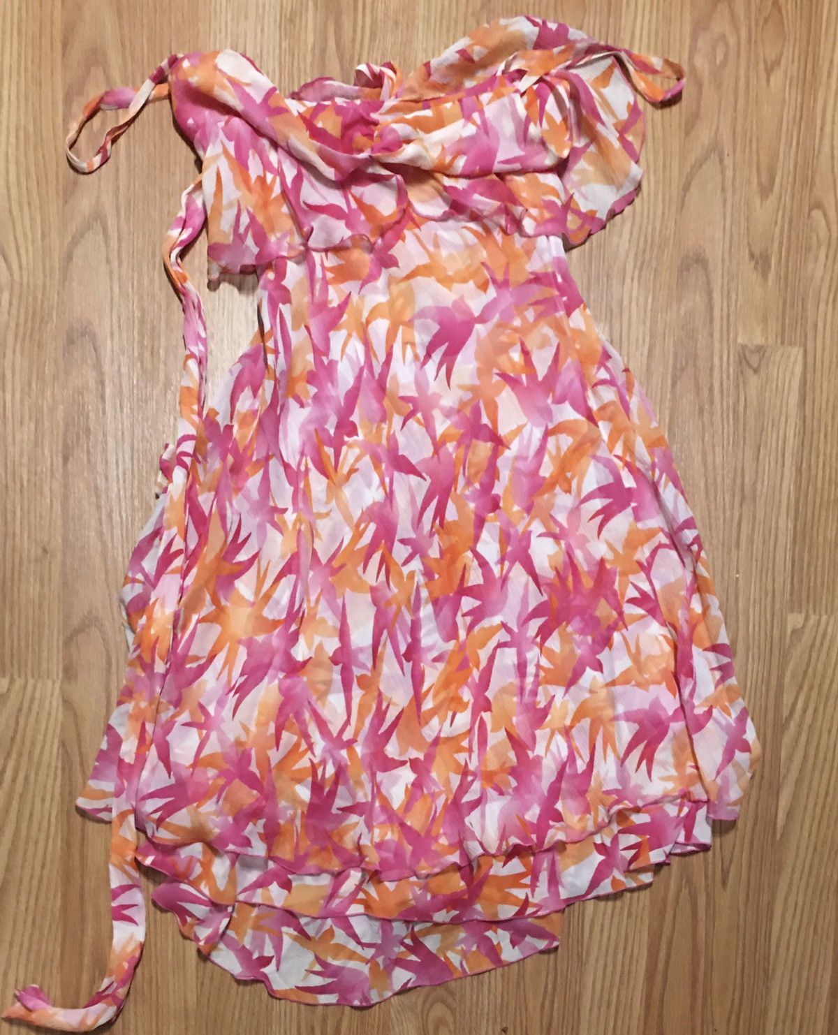 Diane von Furstenberg Diane Von Furstenberg Silk Pink & Orange Pretty Dress Size M / US 6-8 / IT 42-44 - 6 Thumbnail