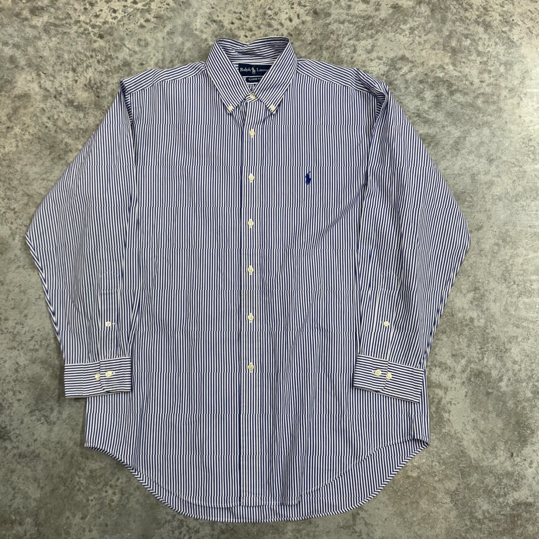 Ralph Lauren Ralph Lauren Shirt Mens L Blue White Striped Classic Fit Button-Down Logo Embroidered 16.5 35 Long Sleeve Button Up Size US L / EU 52-54 / 3 - 3 Thumbnail