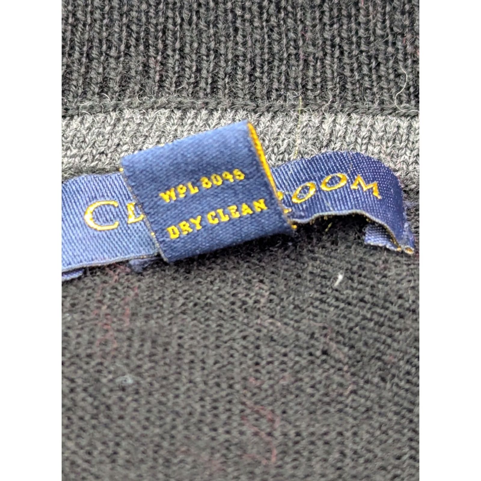 Club Room Club Room Merino Wool Blend 1/4 Zip Pullover Sweater Men M Black Gray Stripe Knit Pattern Striped Zipper Pullover Regular Fit Size US M / EU 48-50 / 2 - 4 Thumbnail