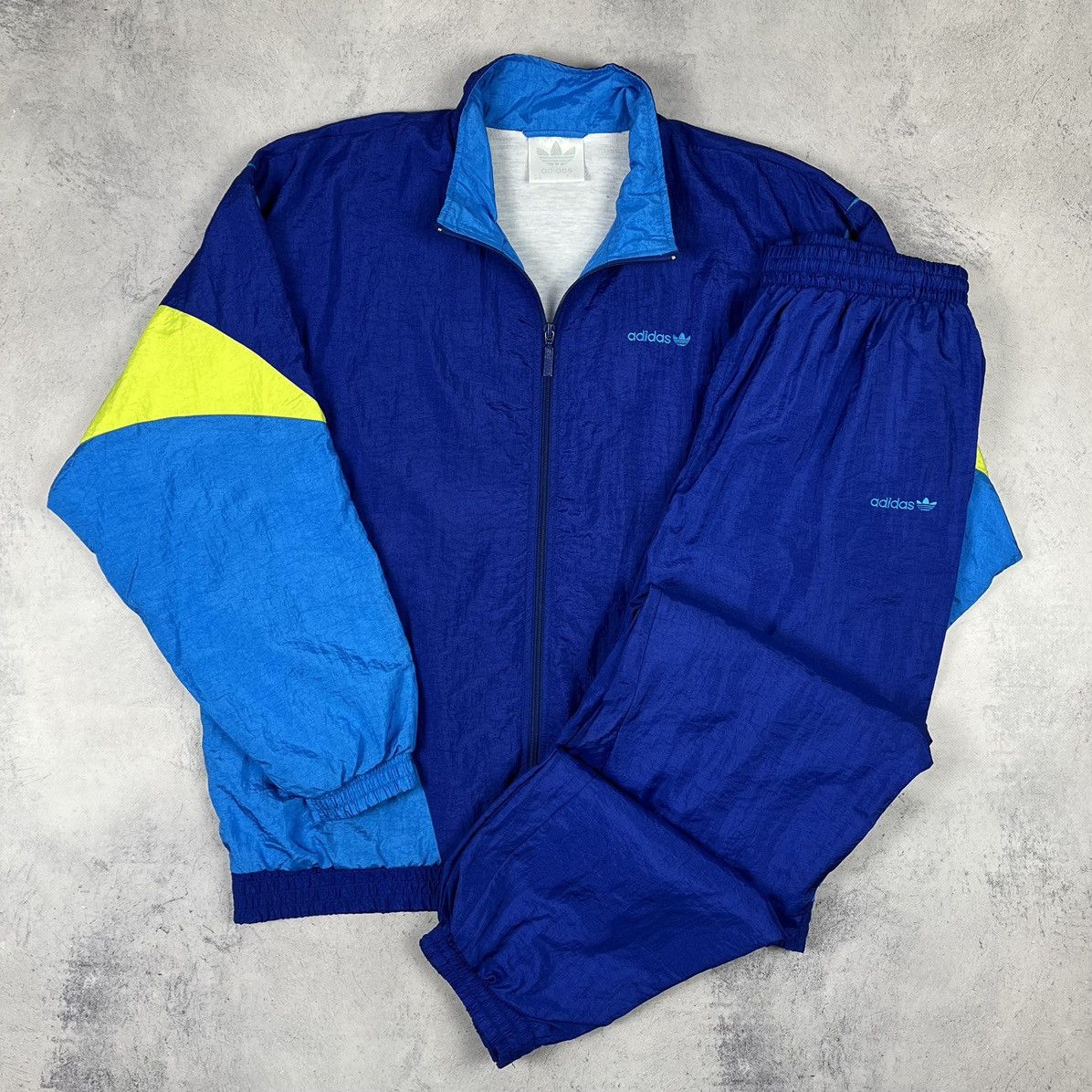 Adidas Vintage Adidas nylon retro track suit jacket + pants 90’s Size US M / EU 48-50 / 2 - 1 Thumbnail