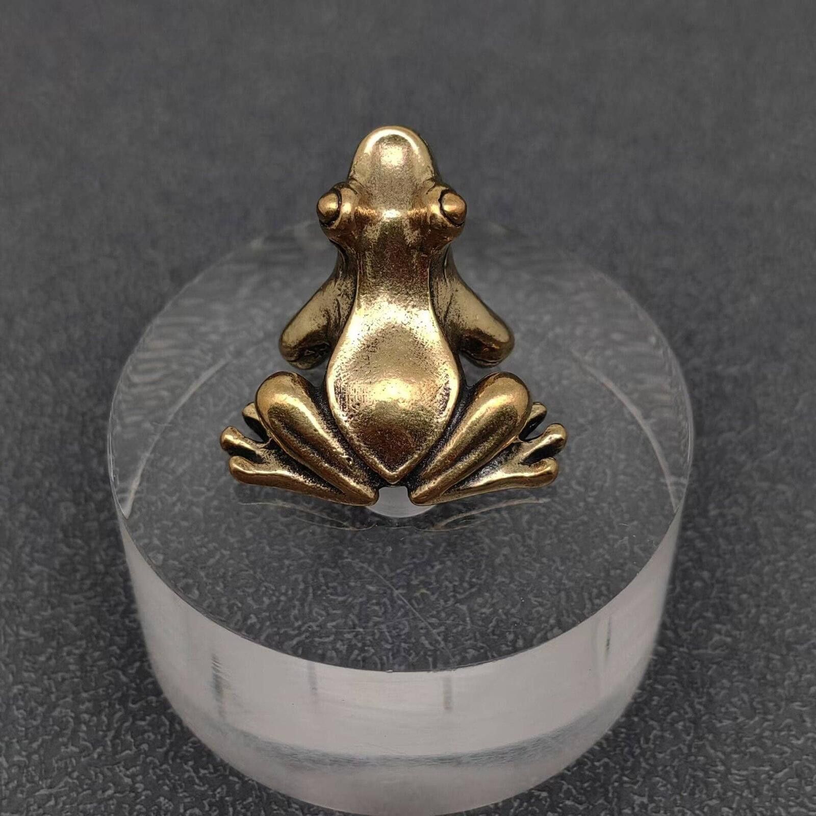 The Unbranded Brand Brass Frog Miniature Figurine Size ONE SIZE - 2 Thumbnail