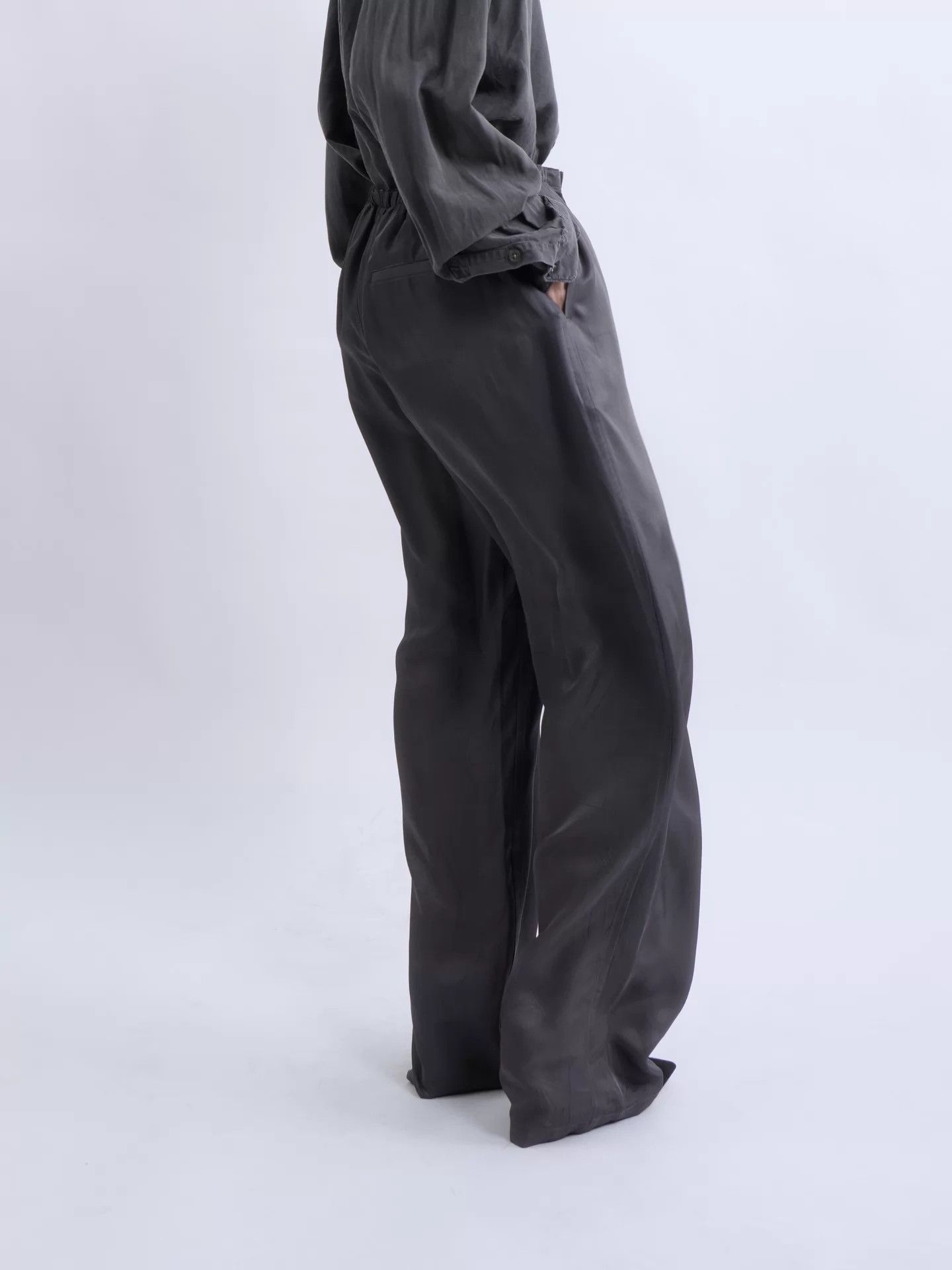 Pronto Uomo PRONOUNCE Charcoal Gray Flowing Men’s Wide Leg Pants Size US 32 / EU 48 - 5 Thumbnail