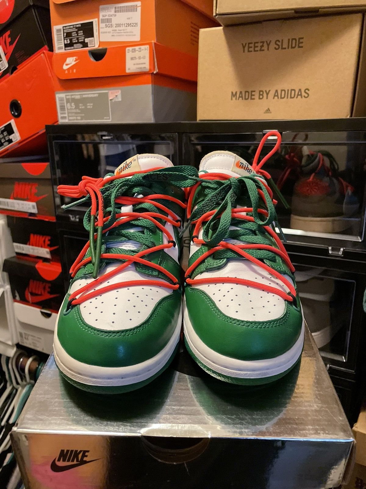 Nike × Off-White Nike Dunk Low Off-White Pine Green Size US 7 / EU 40 - 1 Thumbnail