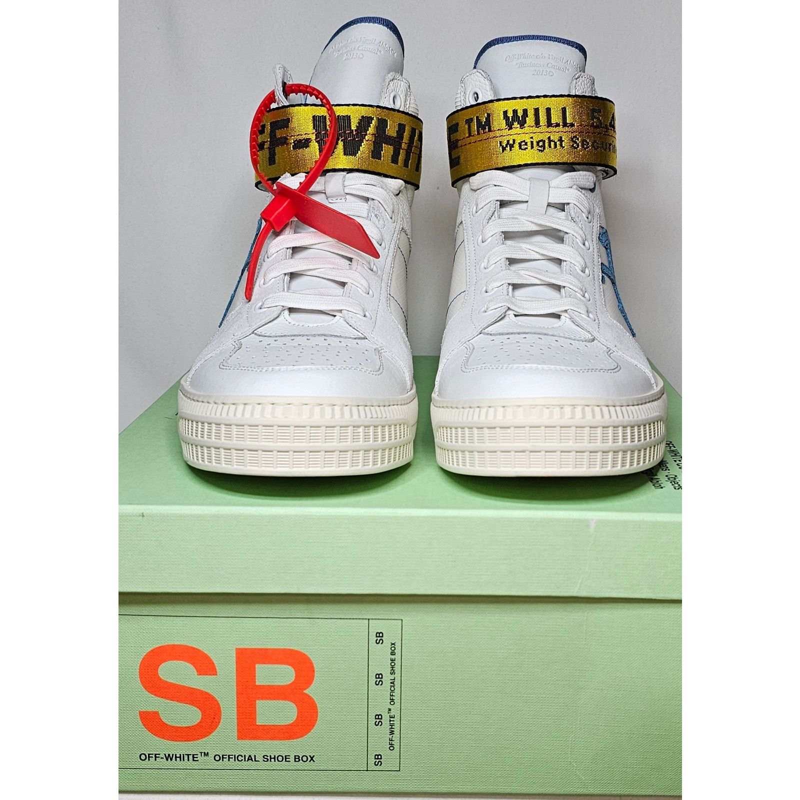 Off-White Off-White White Canvas and Leather Industrial High Top Size US 11 / EU 44 - 4 Thumbnail
