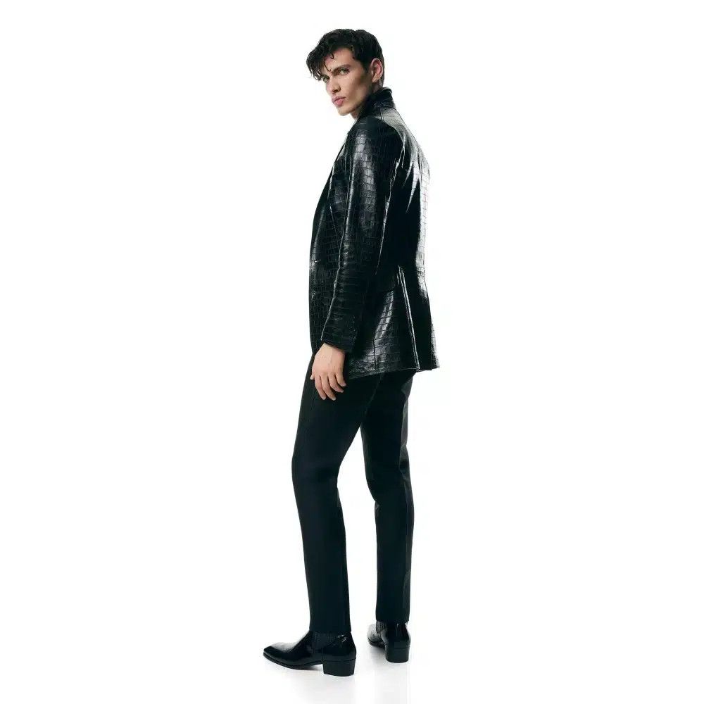 Tom Ford o1loc1c0725 LJT007 Printed Croc Sartorial Blazer in Black Size US L / EU 52-54 / 3 - 4 Thumbnail