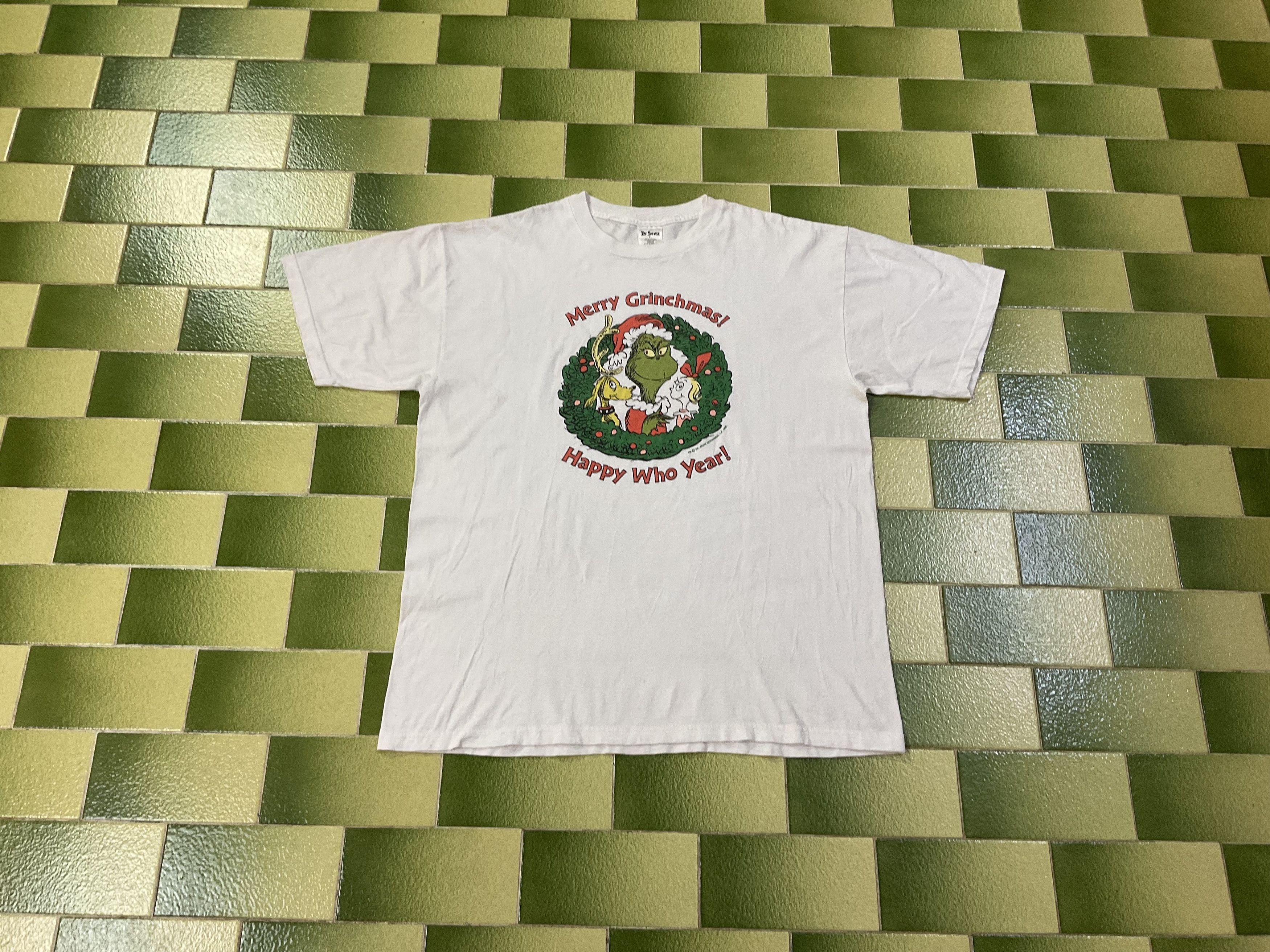 Cartoon Network Vintage 1998 Dr Seuss Merry Grinchmas Happy Who Year Tshirt Size US XL / EU 56 / 4 - 1 Thumbnail