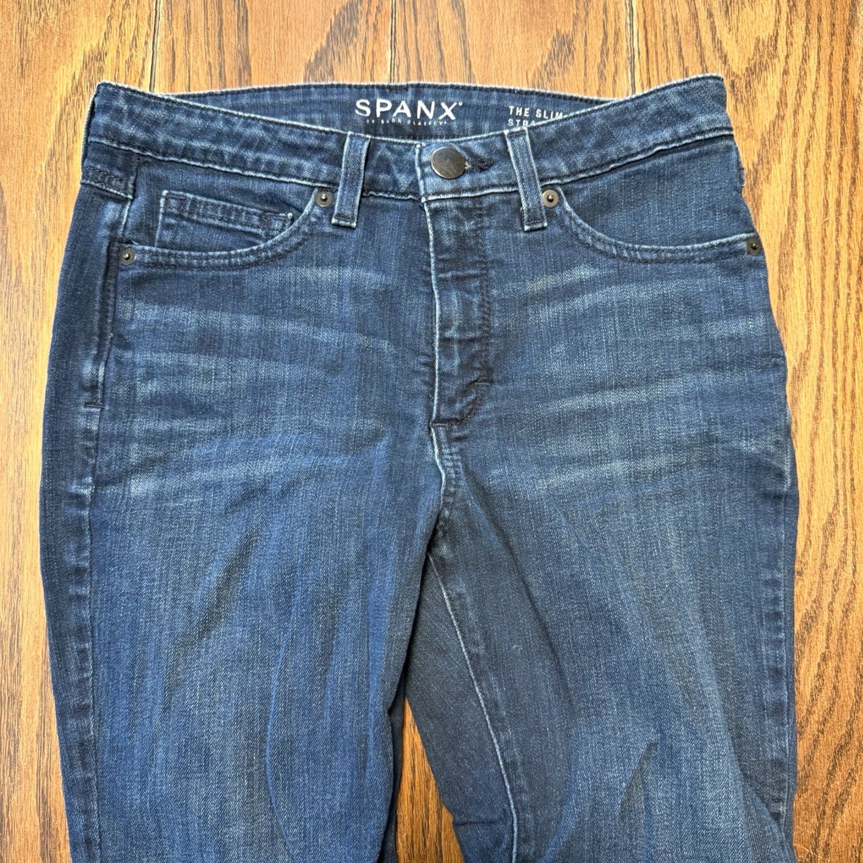Spanx Spanx The Slim X Straight Leg Jeans Size 28 Dark Wash Stretch Denim Women Regular 31 In Inseam Slimming Size 28" / US 6 / IT 42 - 3 Thumbnail