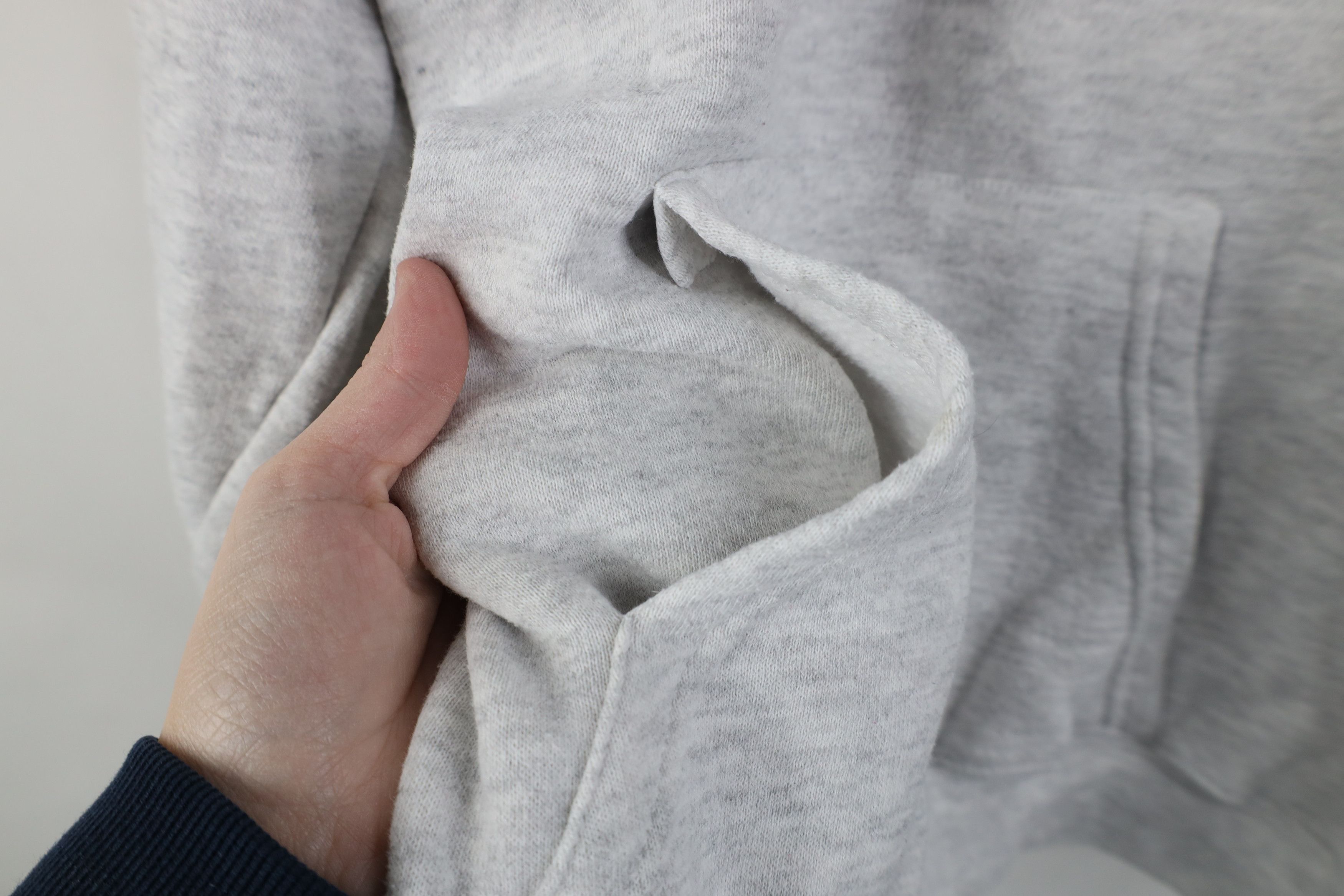 Vintage Vintage 90s Streetwear Blank Hoodie Sweatshirt Heather Gray Size US L / EU 52-54 / 3 - 7 Thumbnail