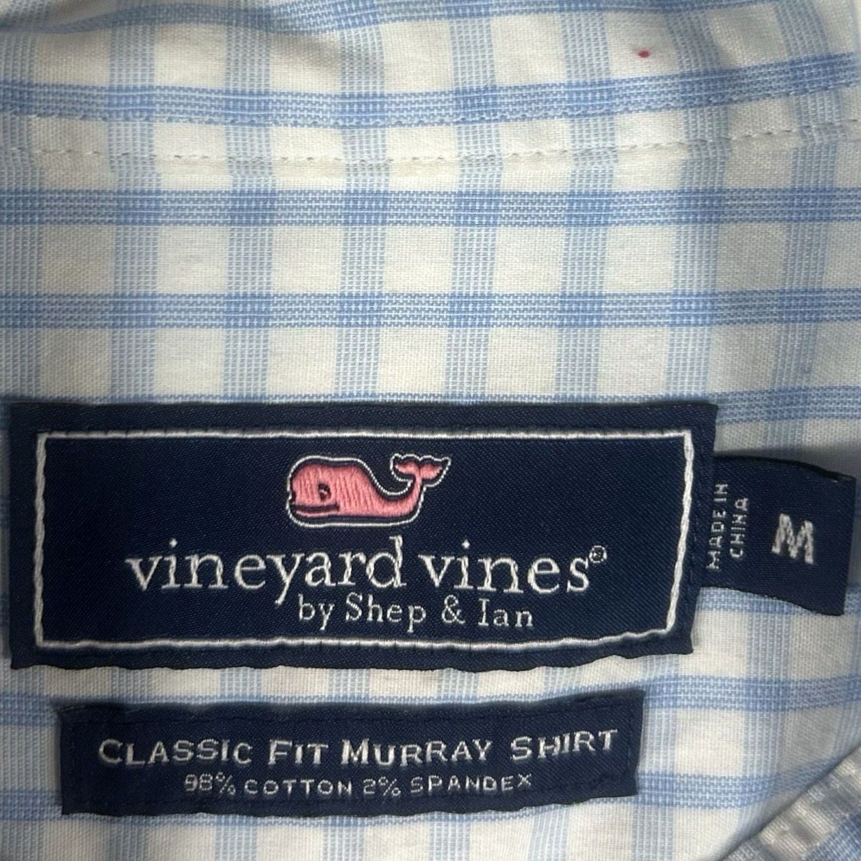 Vineyard Vines Vineyard Vines Murray Shirt Classic Fit Mens M Long Sleeve Button-Down Check Blue L/S Size US M / EU 48-50 / 2 - 3 Thumbnail