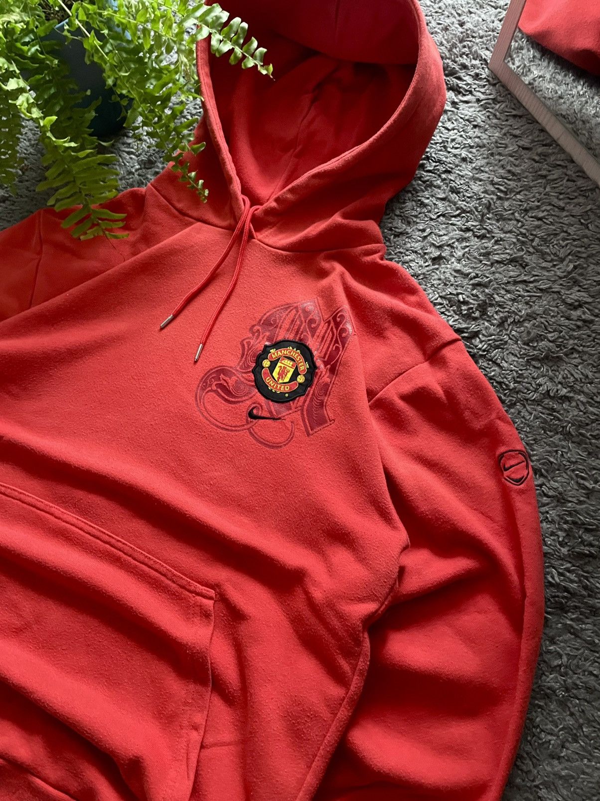 Nike × Vintage 00s Nike Hoodie Vintage Manchester United Streetwear Swoosh Size US M / EU 48-50 / 2 - 4 Thumbnail
