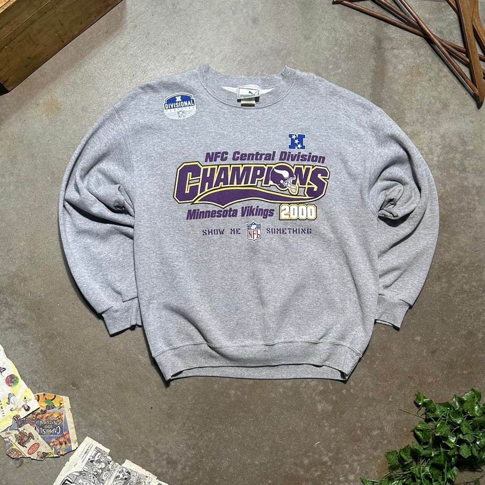 Puma Vintage 2000 Minnesota Vikings NFC Champions Crewneck NFL Size US L / EU 52-54 / 3 - 1 Thumbnail