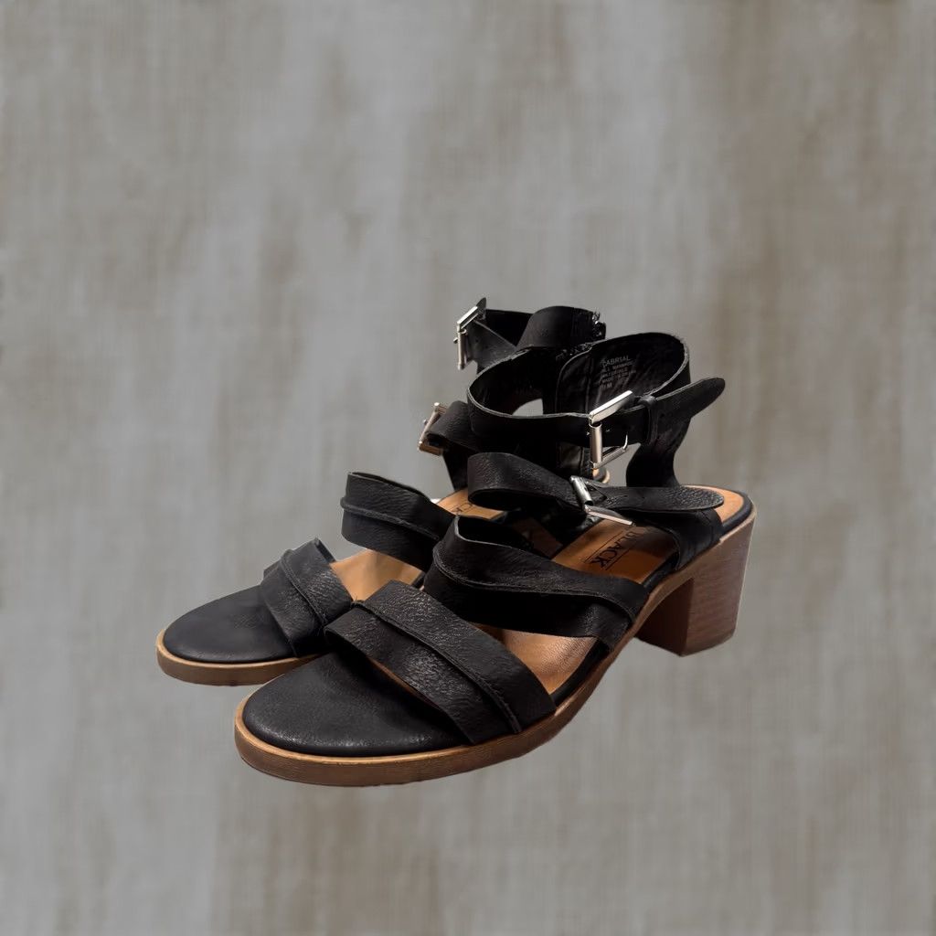 Vintage Solely Black Cabrial Sandals Women Black Gladiator Strappy Block Heel Size 9M Size US 9 / IT 39 - 1 Thumbnail