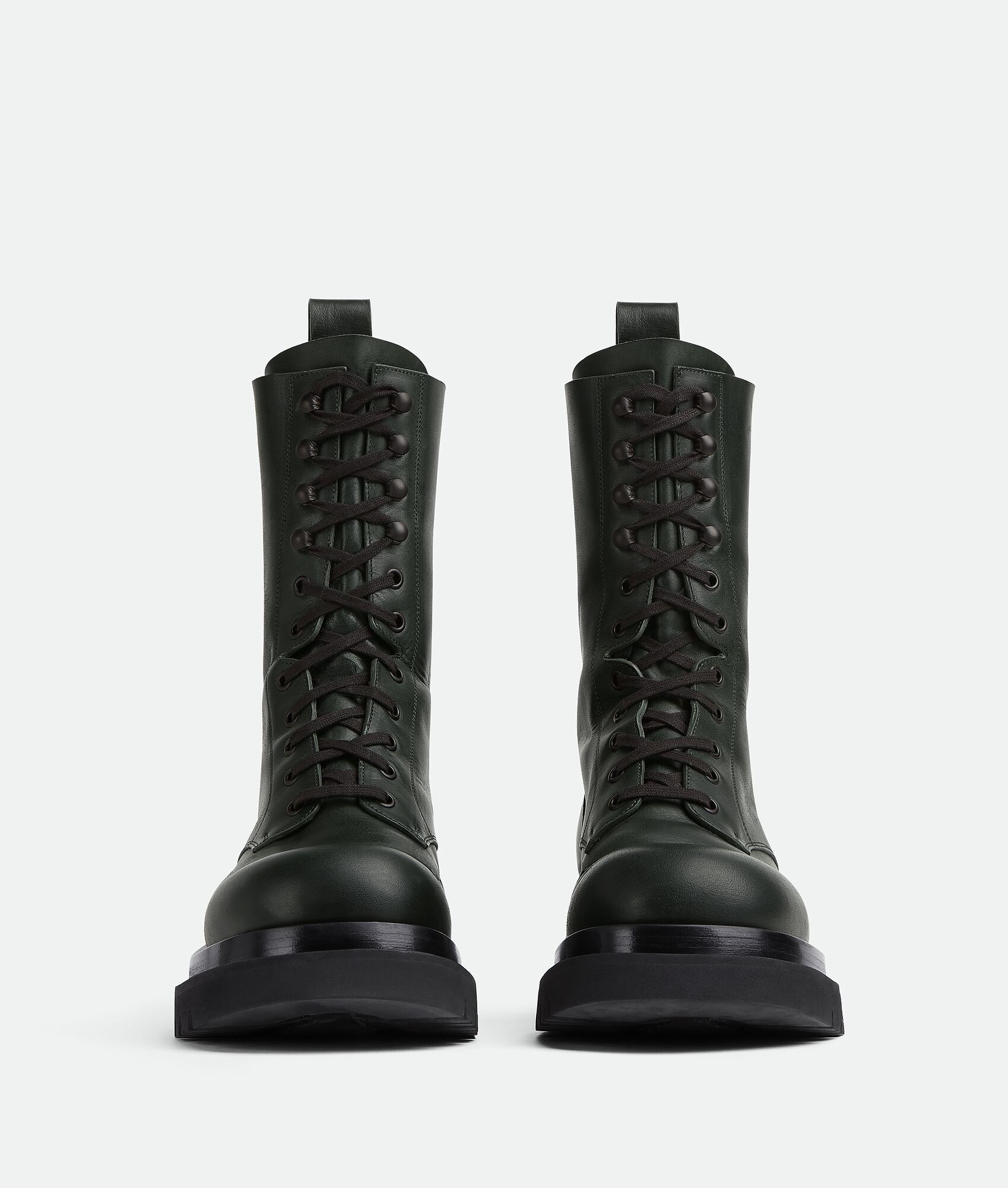 Bottega Veneta o1lv12m1124 Lug Lace-Up Boots in Bottle Green Size US 11 / EU 44 - 2 Thumbnail