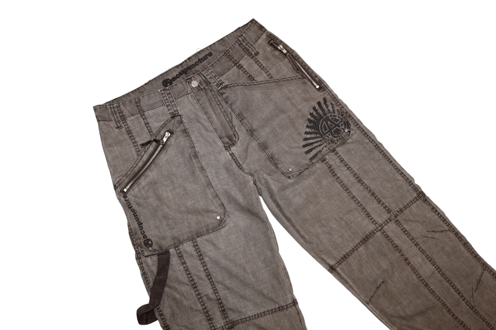 Acupuncture 🔥Acupuncture "Anarchy" Patch Pocket Cargo Parachute Pants Size US 34 / EU 50 - 5 Thumbnail