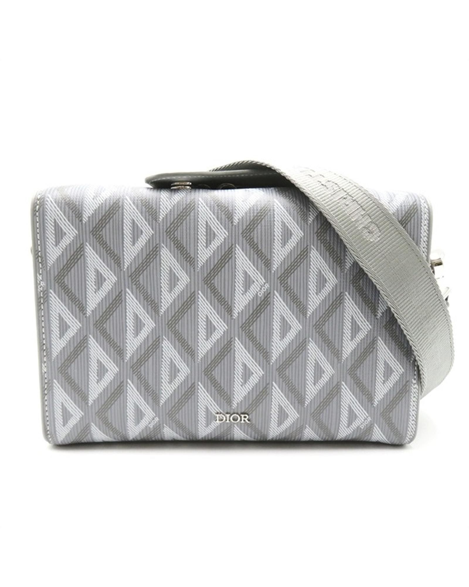 image of Dior Leather Lingot Bag With Diamond Detailing in Grey, Women's