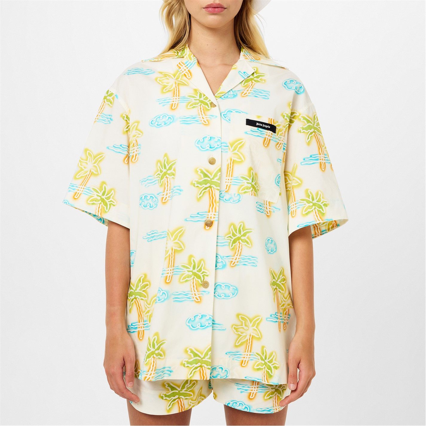 Palm Angels o1g2r1mq0325 Neon Graphic Shirt in Multicolor Size S / US 4 / IT 40 - 3 Thumbnail