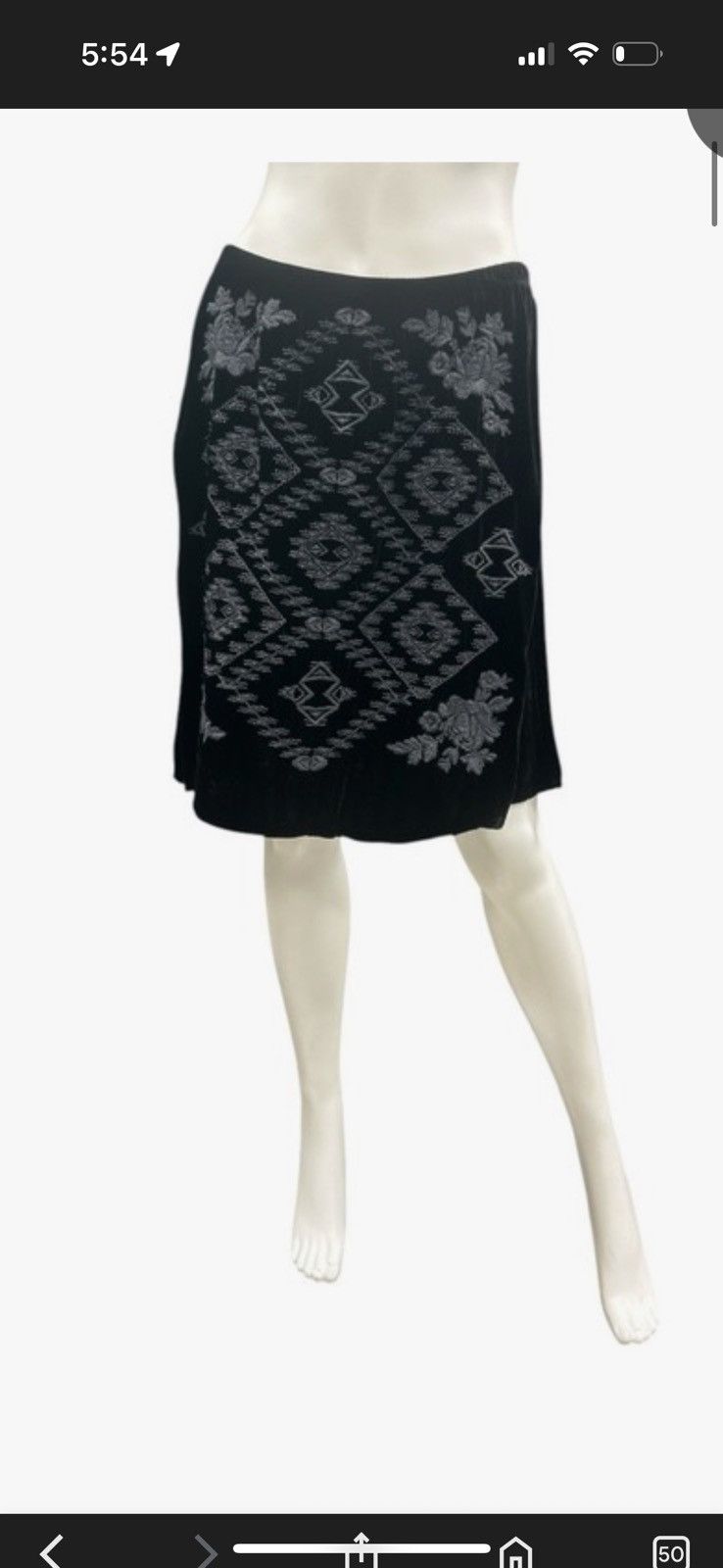 Johnny Was Johnny Was Los Angeles velvet black skirt Size 32" / US 10 / IT 46 - 4 Thumbnail