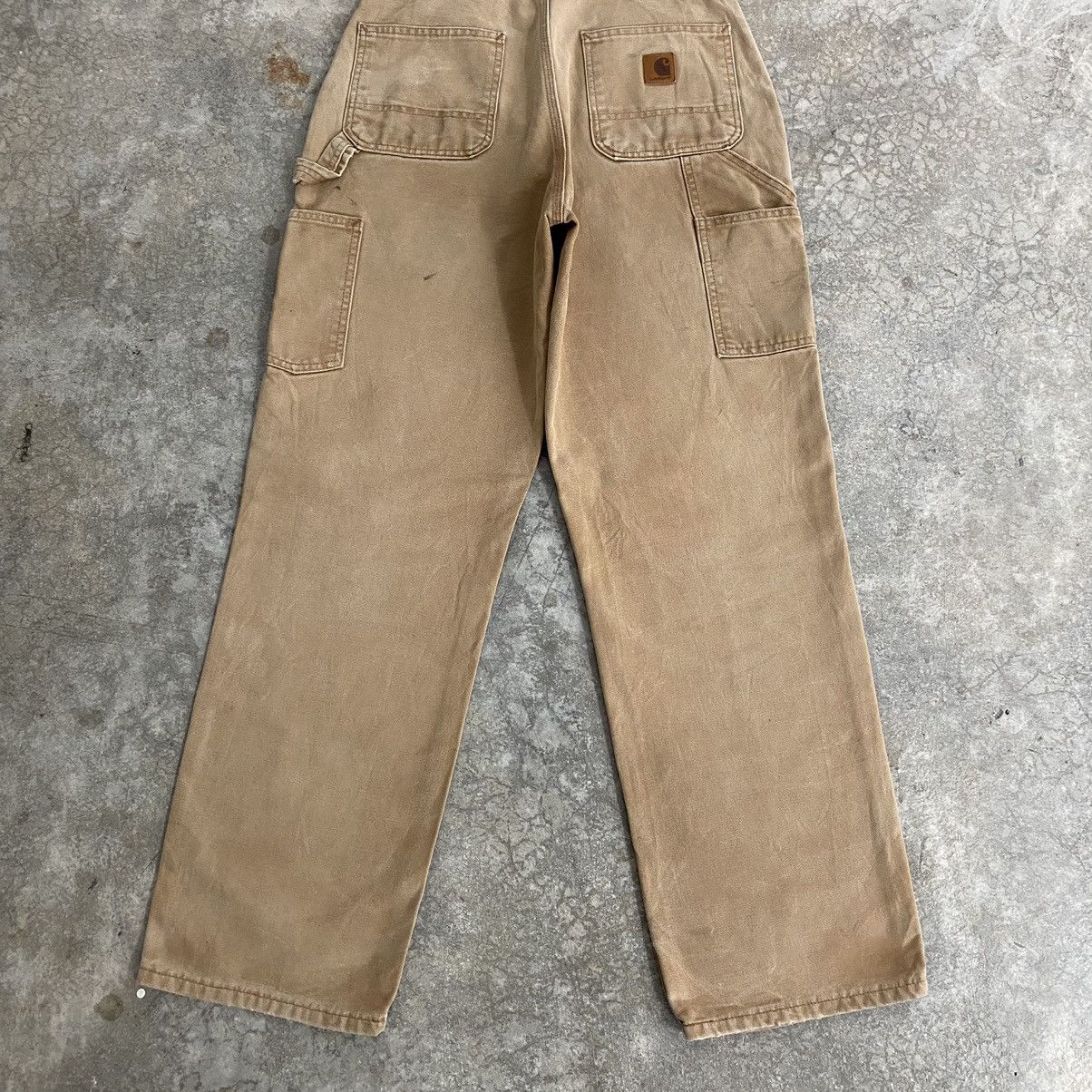 Carhartt Vintage Carhartt Faded Tan Dirty Carpenter Work Pants Size US 29 - 17 Thumbnail
