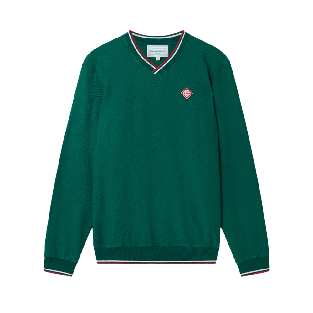 Casablanca 3D Wave V-Neck Logo Sweatshirt Size US XXL / EU 58 / 5 - 1 Thumbnail