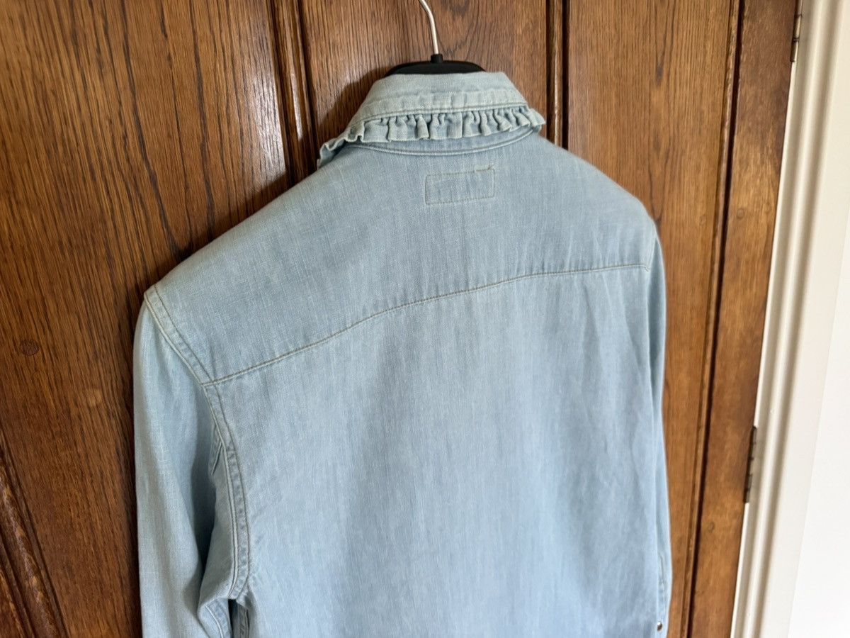 Saint Laurent Paris SS16 Saint Laurent ruffle collar blue denim shirt Hedi surf Size US S / EU 44-46 / 1 - 15 Thumbnail