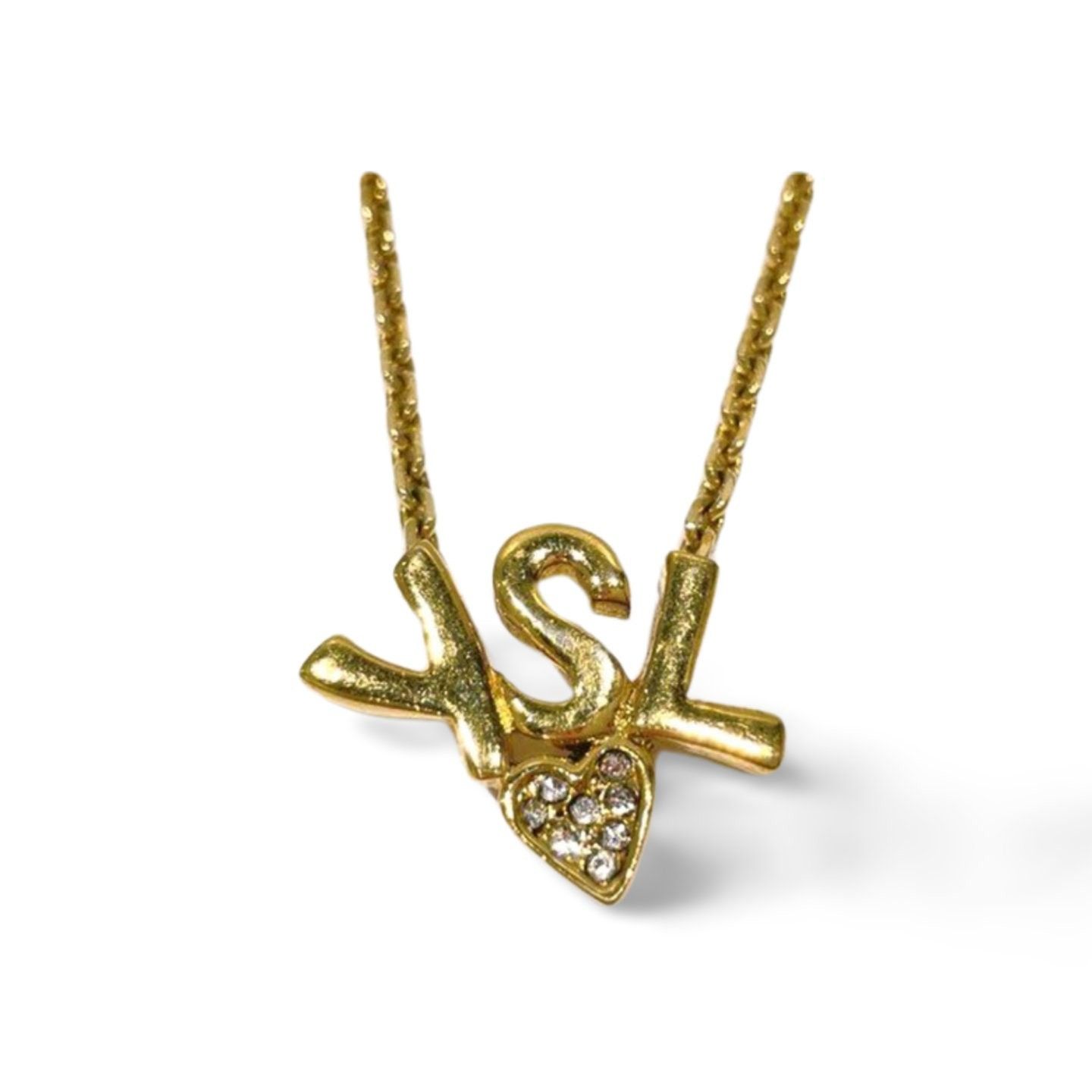 Yves Saint Laurent Vintage Yves Saint Laurent necklace with logo and heart Size ONE SIZE - 6 Thumbnail