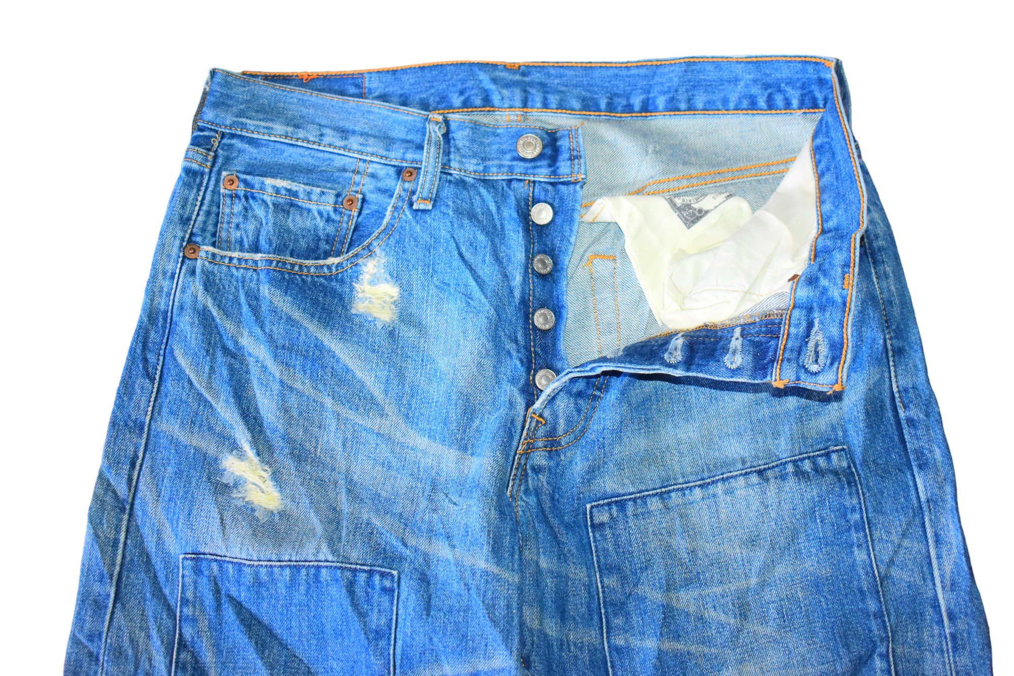 Levi's × Levi's Vintage Clothing × Vintage Vintage Levis 501 Patchwork Jeans W32 Size US 32 / EU 48 - 2 Thumbnail