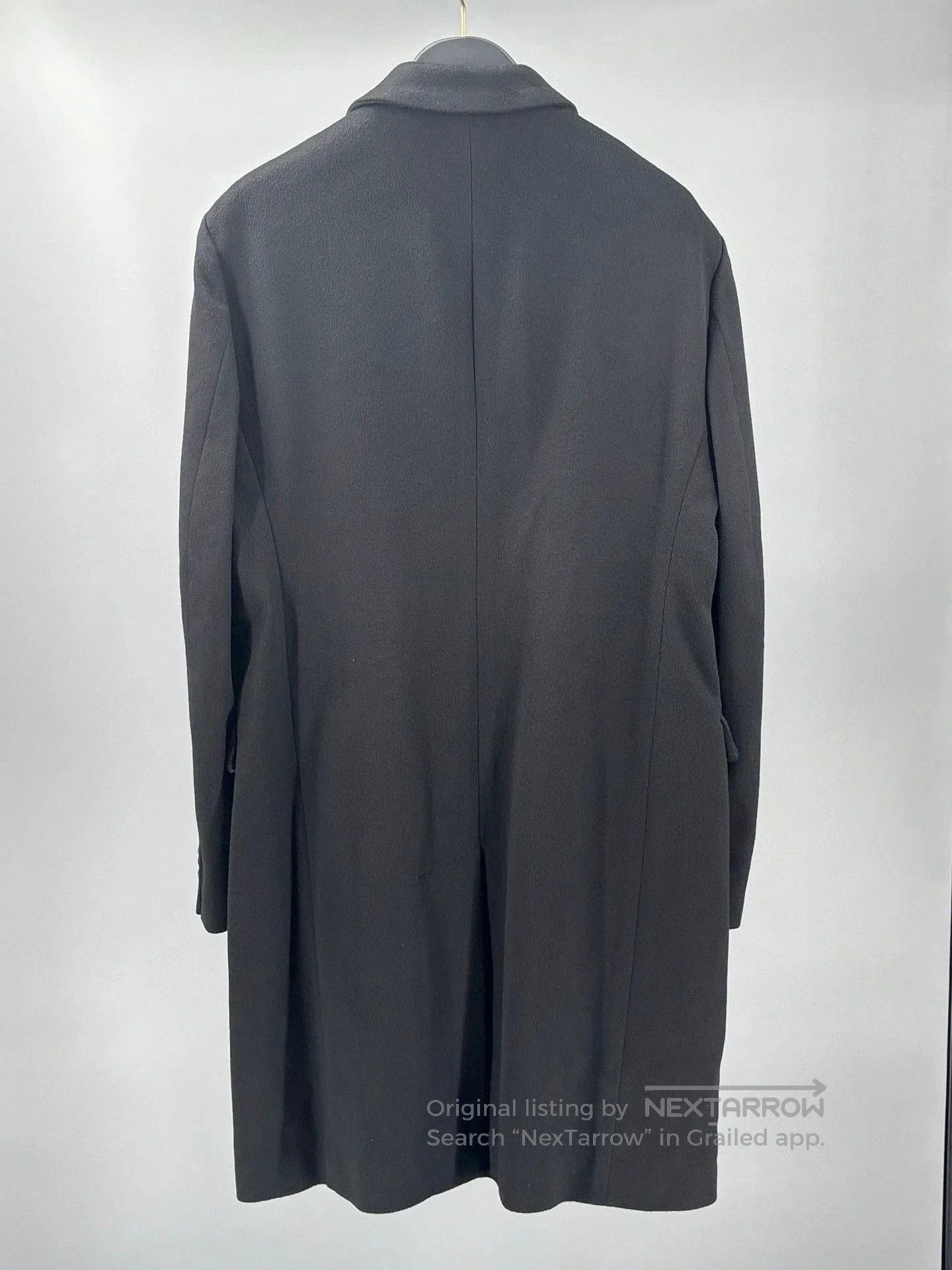 Emporio Armani black wool and cashmere coat for men. Size US L / EU 52-54 / 3 - 4 Thumbnail