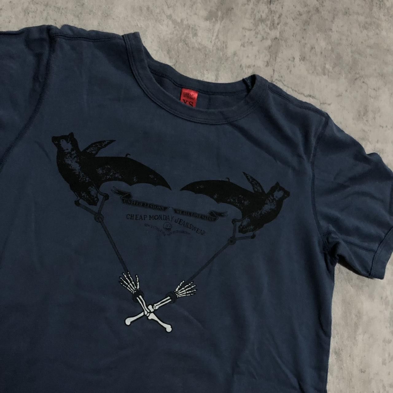 Other Navy blue graphic tee with bats and skeleton design Size US XS / EU 42 / 0 - 2 Thumbnail