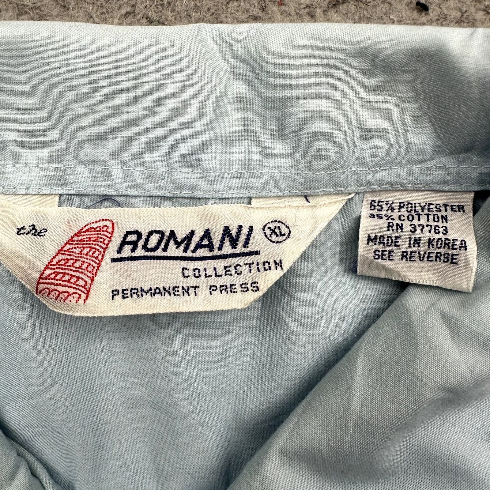 Other Vintage Romani Permanent Guayabera Cuban Shirt Mens XL Blue Size US XL / EU 56 / 4 - 3 Thumbnail