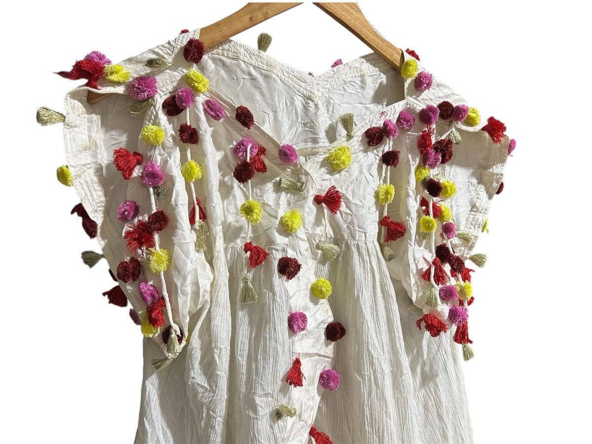 Tsumori Chisato 🔥 Rare Vintage Tsumori Chisato Rainbow Pom Pom Tassel Blouse Size M / US 6-8 / IT 42-44 - 4 Thumbnail