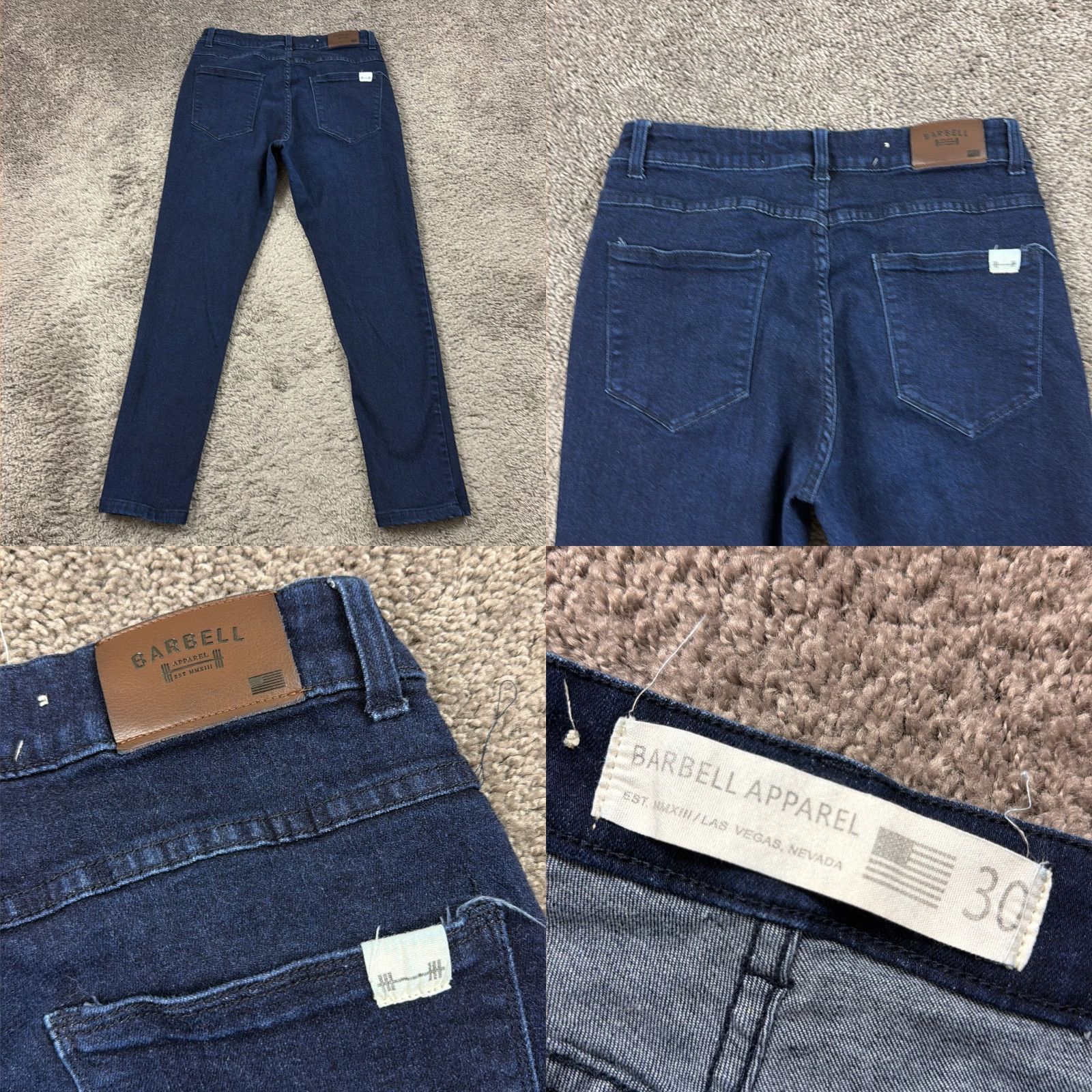 Vintage Barbell Apparel Jeans Mens 30 Straight Slim Fit Dark Wash Denim USA Made Size US 28 / EU 44 - 8 Thumbnail