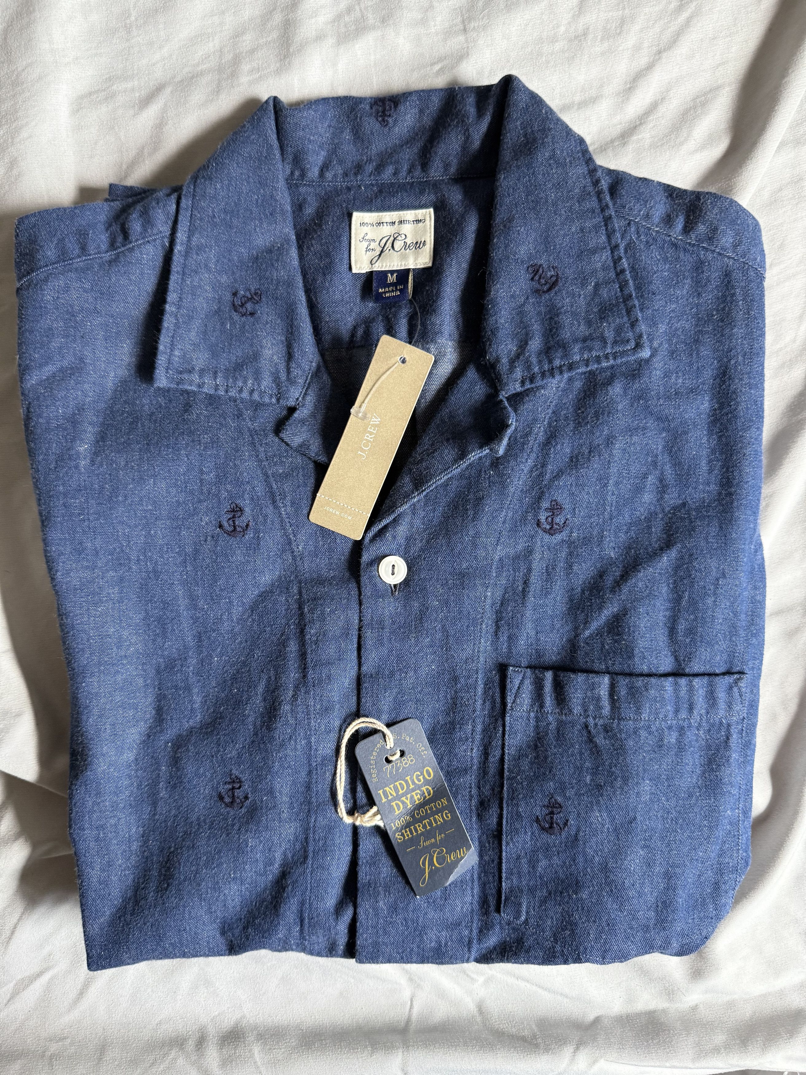 J.Crew J. Crew anchor stitch indigo chambray S/S Button Up Shirt Size US M / EU 48-50 / 2 - 4 Thumbnail