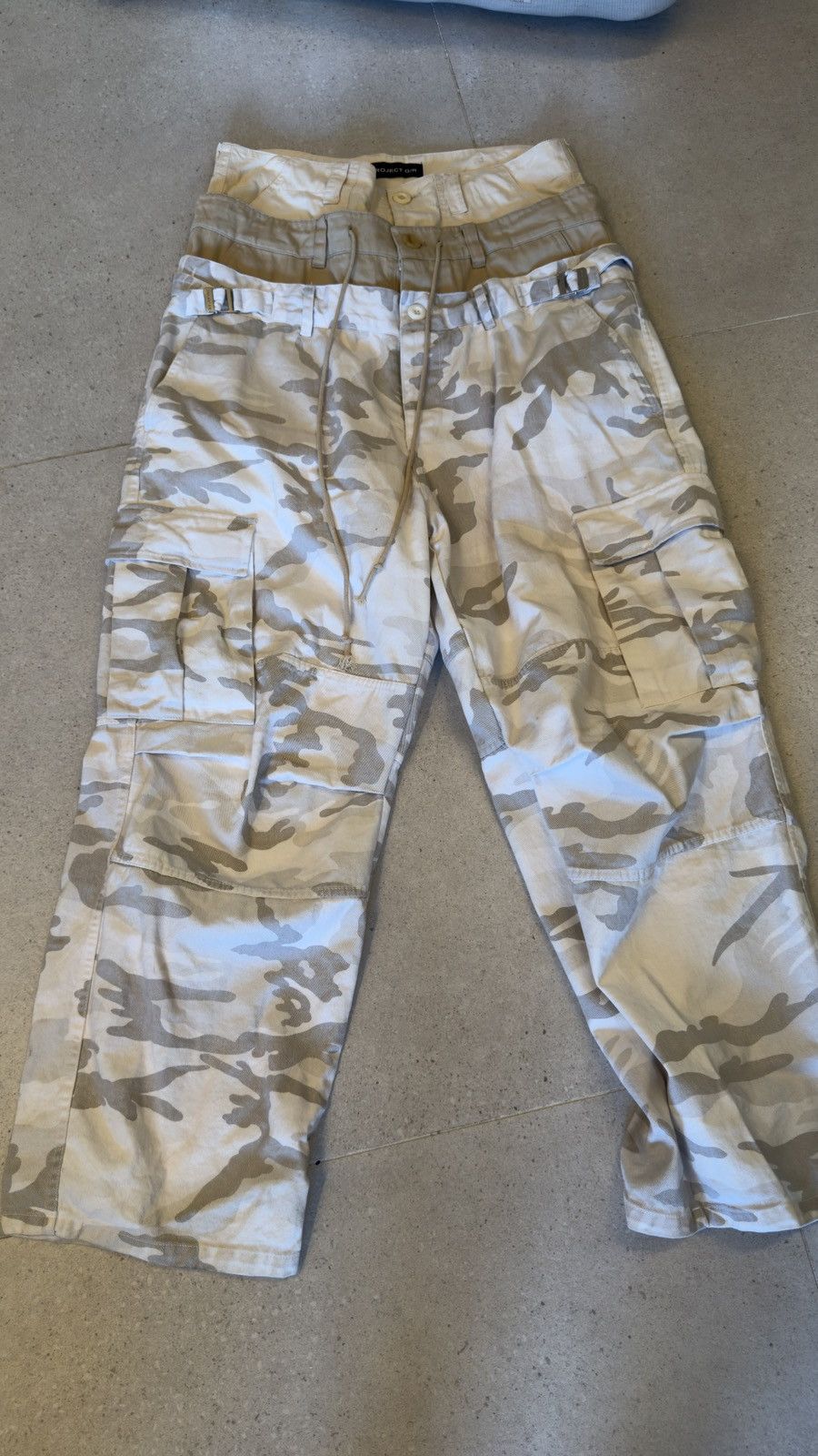 PROJECT G/R PROJECT GR 3 LAYERD CARGO PANTS - WHITE CAMO | Grailed