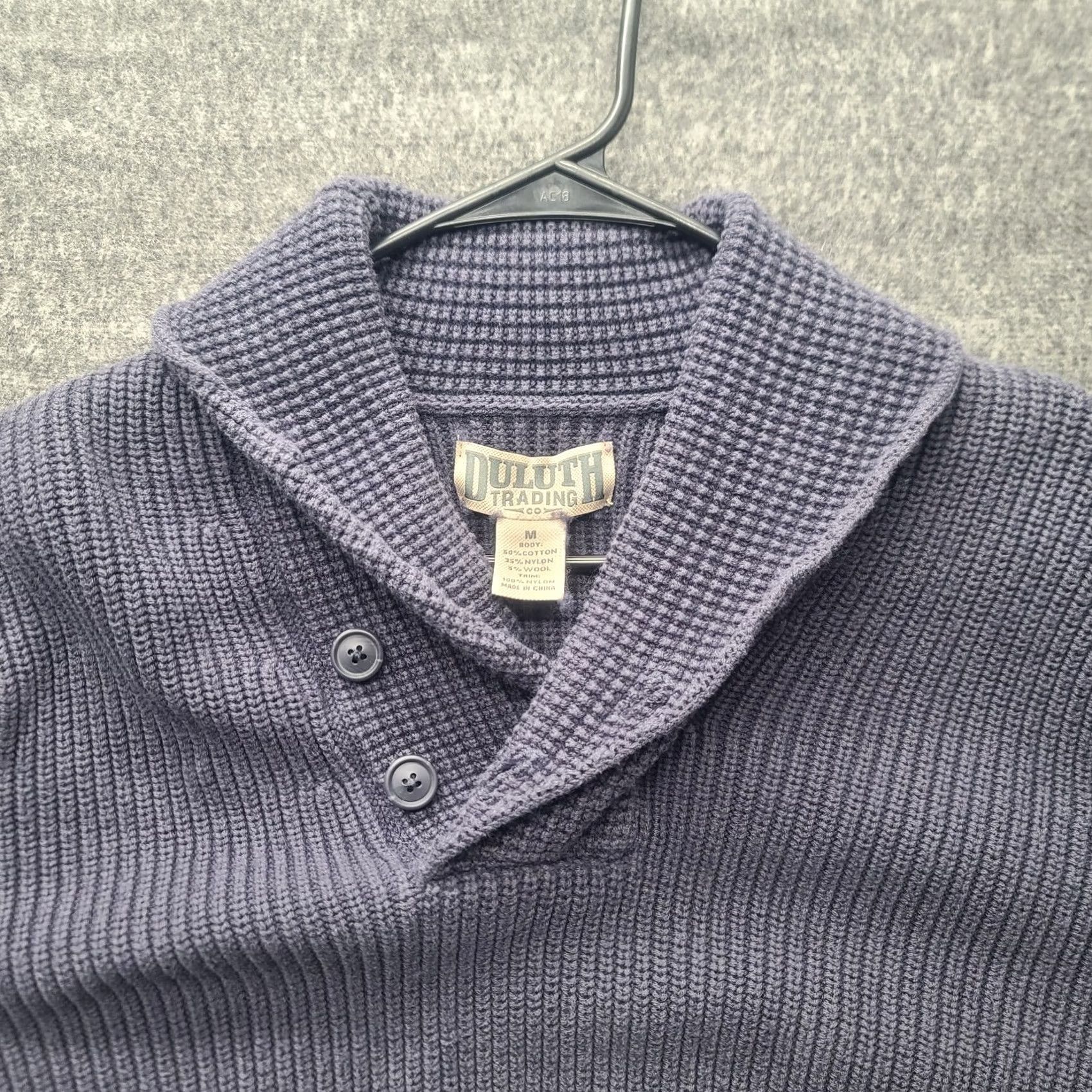 Vintage Duluth Brigadier Sweater Mens M Regular Fit Shawl Collar Gorpcore Knit Pullover Blue Wool Cotton Nylon Breathable Heavyweight Commanders/Mens Size US M / EU 48-50 / 2 - 4 Thumbnail
