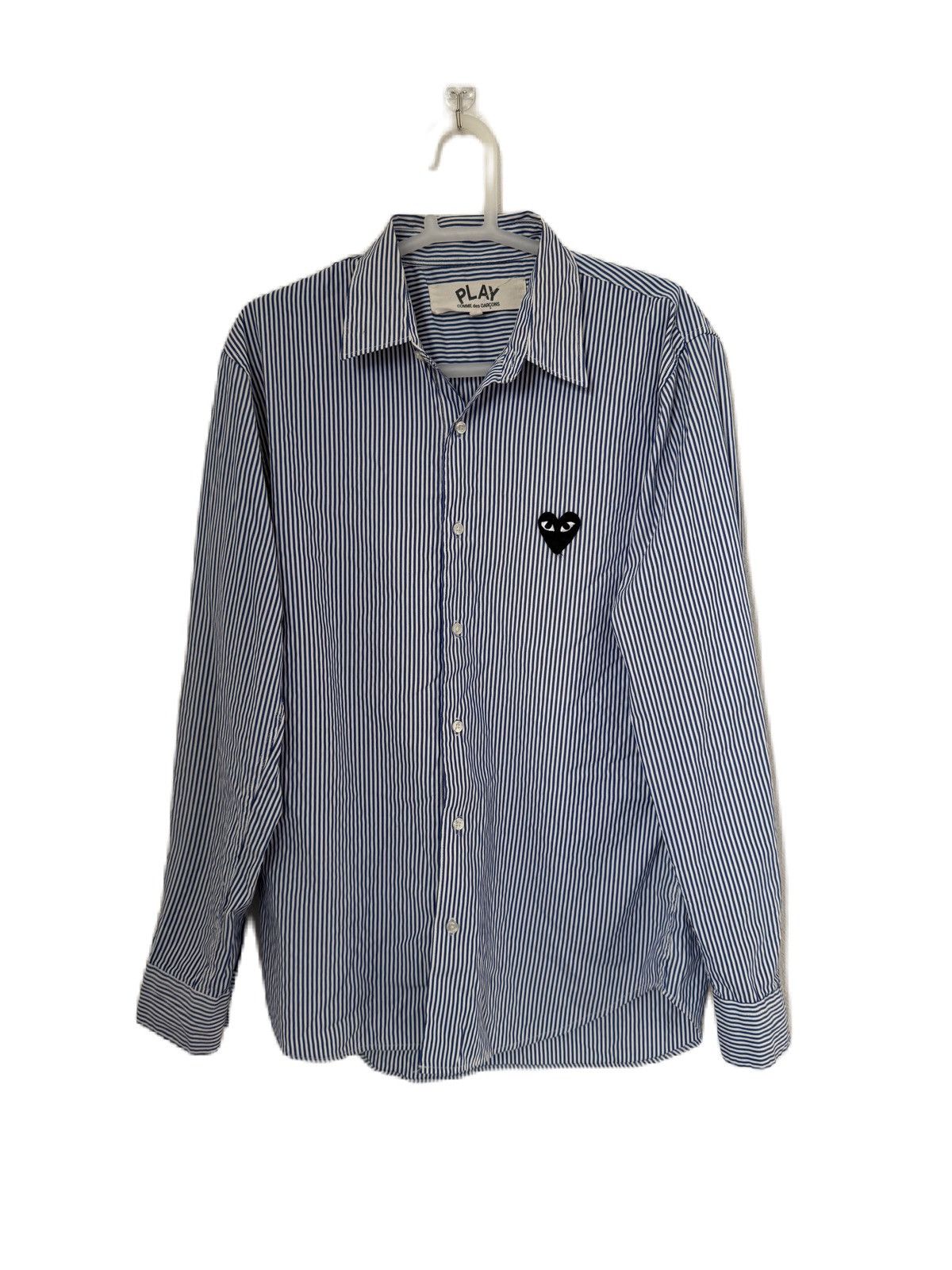 Comme des Garcons Homme Plus COMME DES GARCONS PLAY STRIPE BUTTON UP BLACK LOVE EMOJI Size US L / EU 52-54 / 3 - 1 Thumbnail