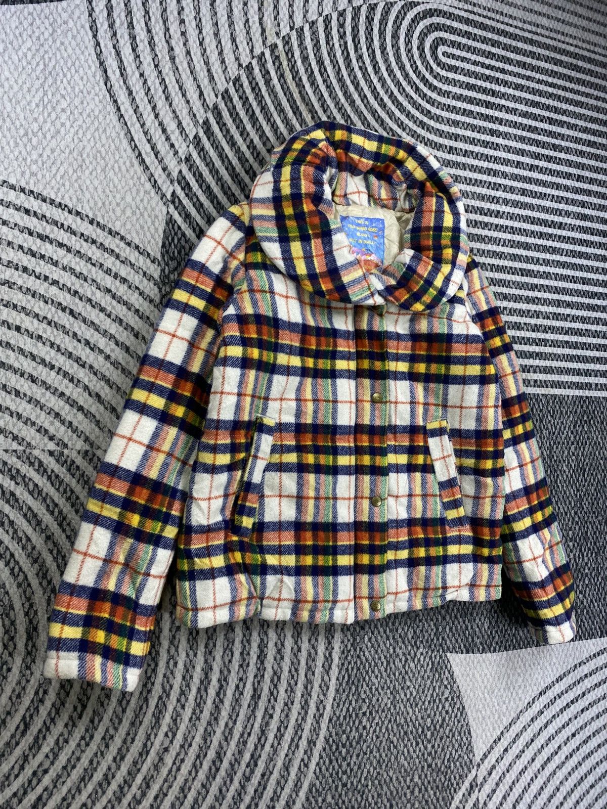 Japanese Brand Vtg Rodeo Crown Multicolor Plaid Zipper Down Jacket Size US S / EU 44-46 / 1 - 3 Thumbnail