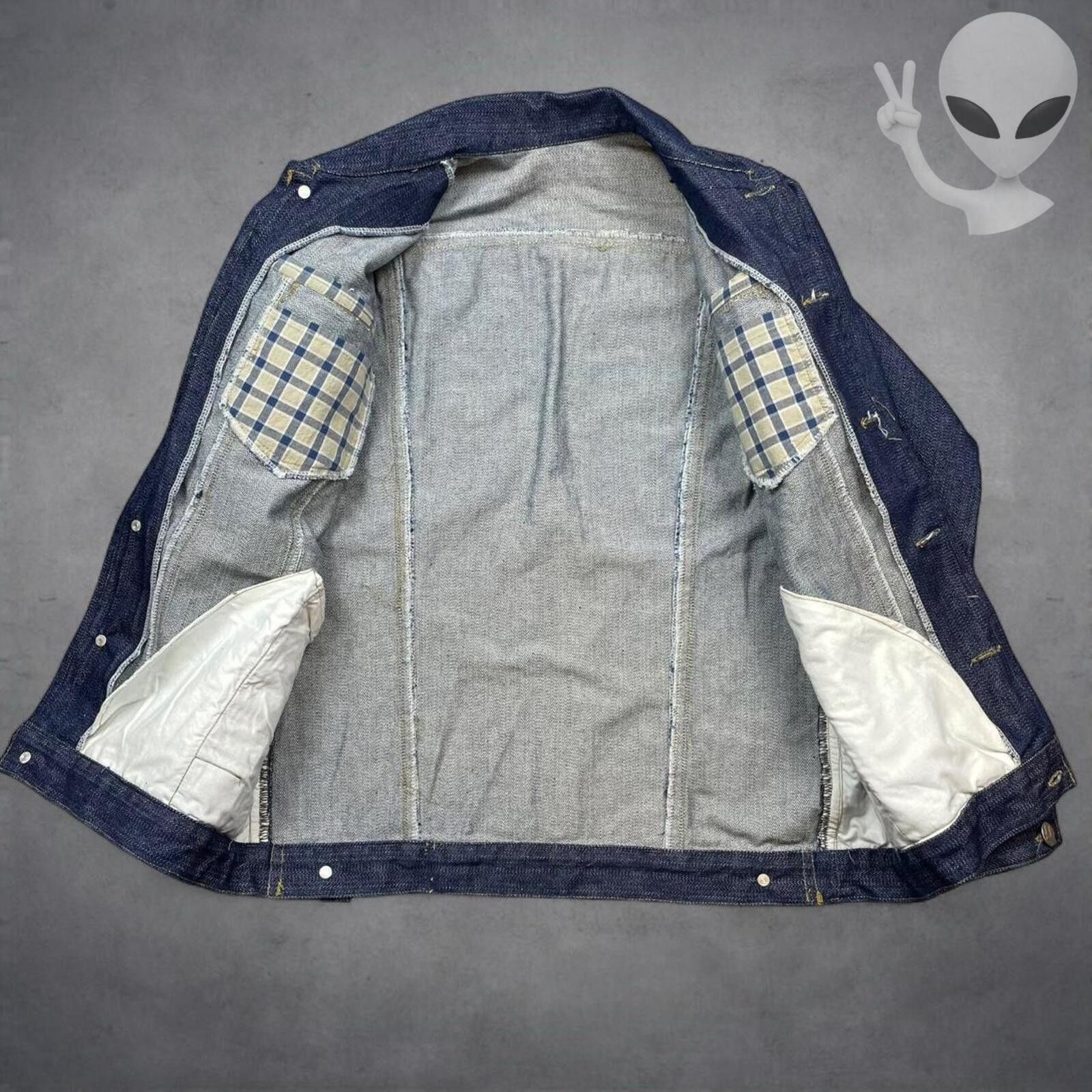 Other Custom Denim Jacket Women's Small Dark Blue PatchWork USA Size S / US 4 / IT 40 - 4 Thumbnail