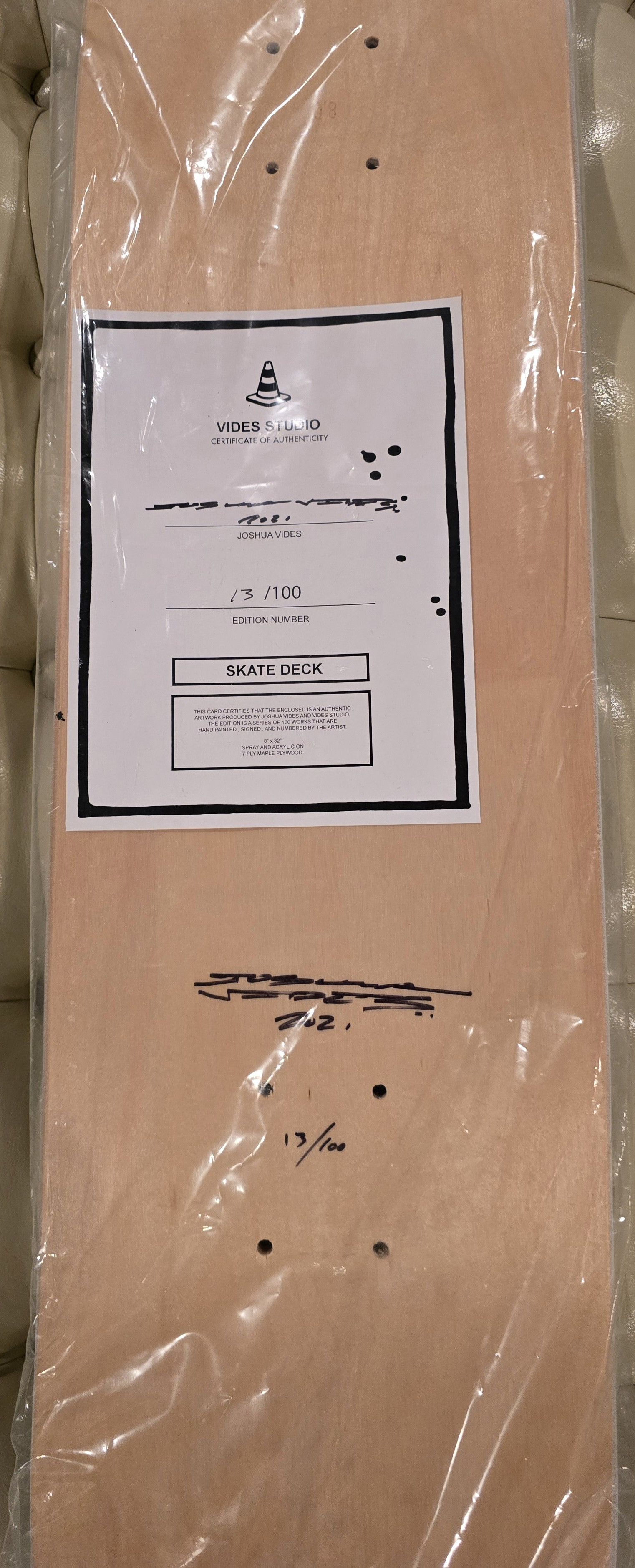 Other Joshua Vides x unfinished business 2021 Skate Deck 13/100 Size ONE SIZE - 2 Thumbnail