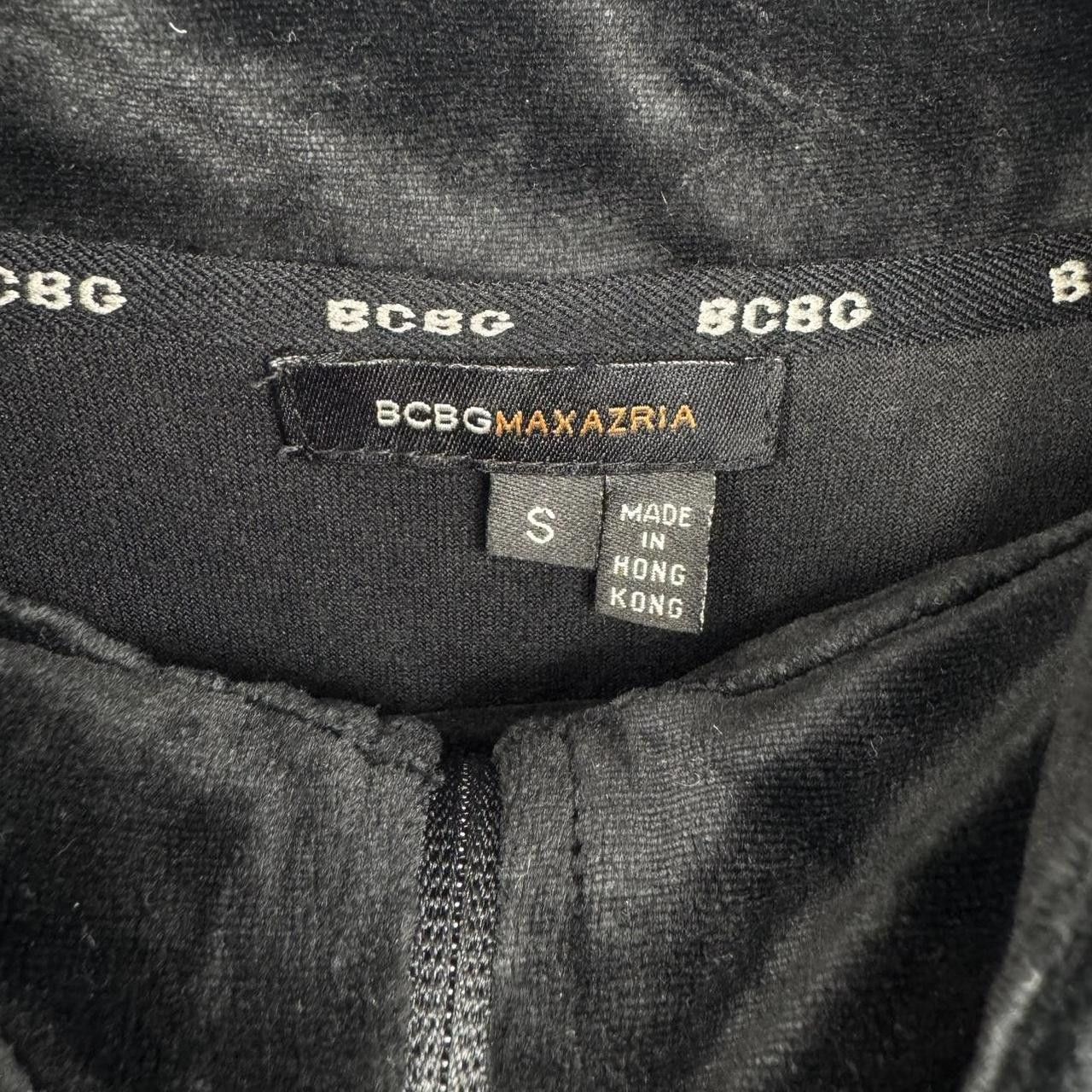 Bcbgmaxazria BCBG Max Azria Women’s Velour Zip Jacket S Black Gothic Size S / US 4 / IT 40 - 2 Thumbnail