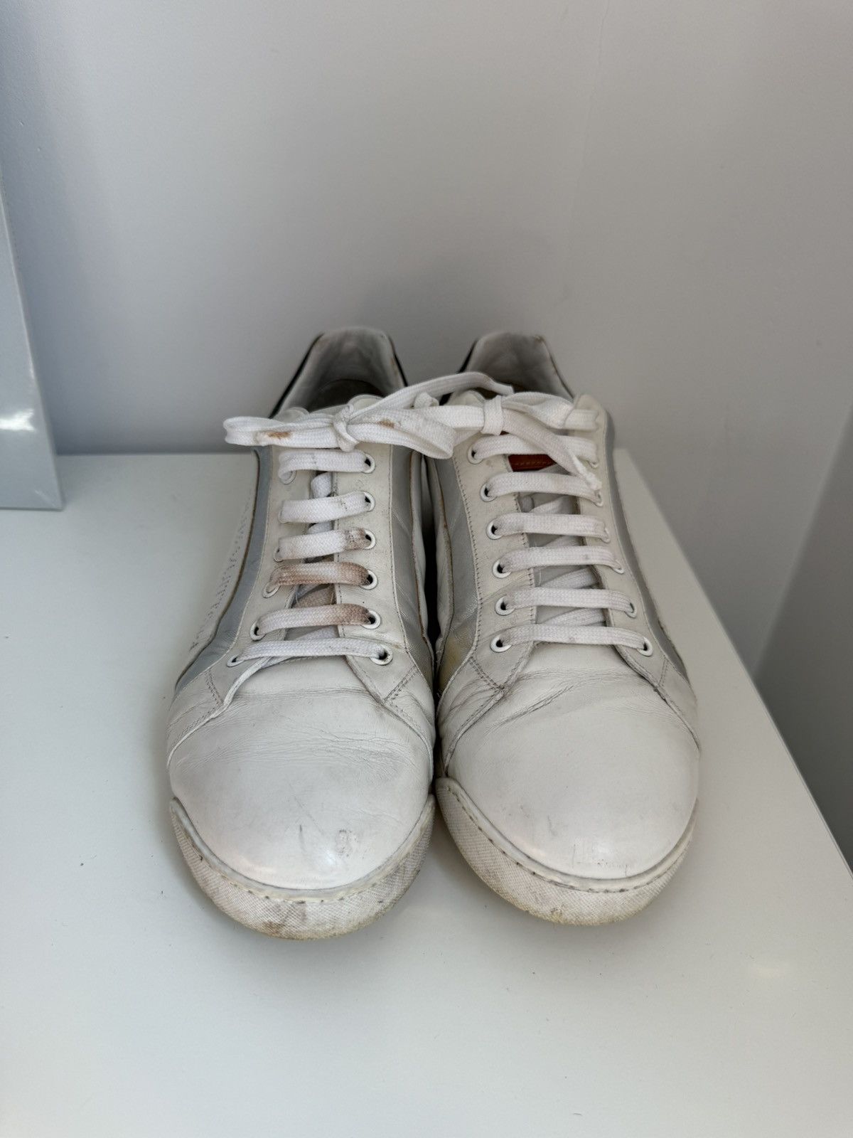 Louis Vuitton Louis Vuitton White Leather Template Logo Sneakers Size US 10 / EU 43 - 3 Thumbnail