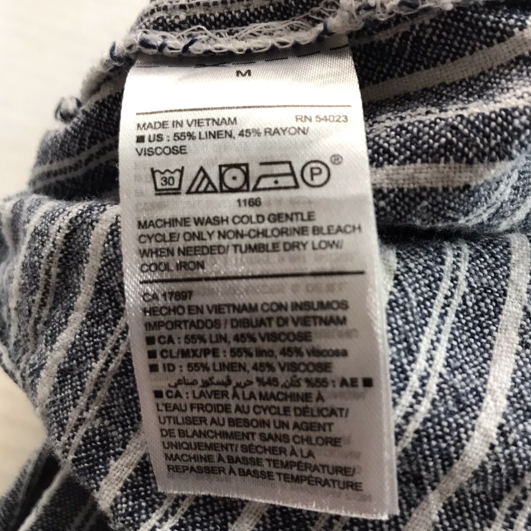 Old Navy Old Navy Women's Cropped Linen Blend Pants Summer Casual 32 Inch Waist White & Blue Striped Size 32" / US 10 / IT 46 - 6 Thumbnail