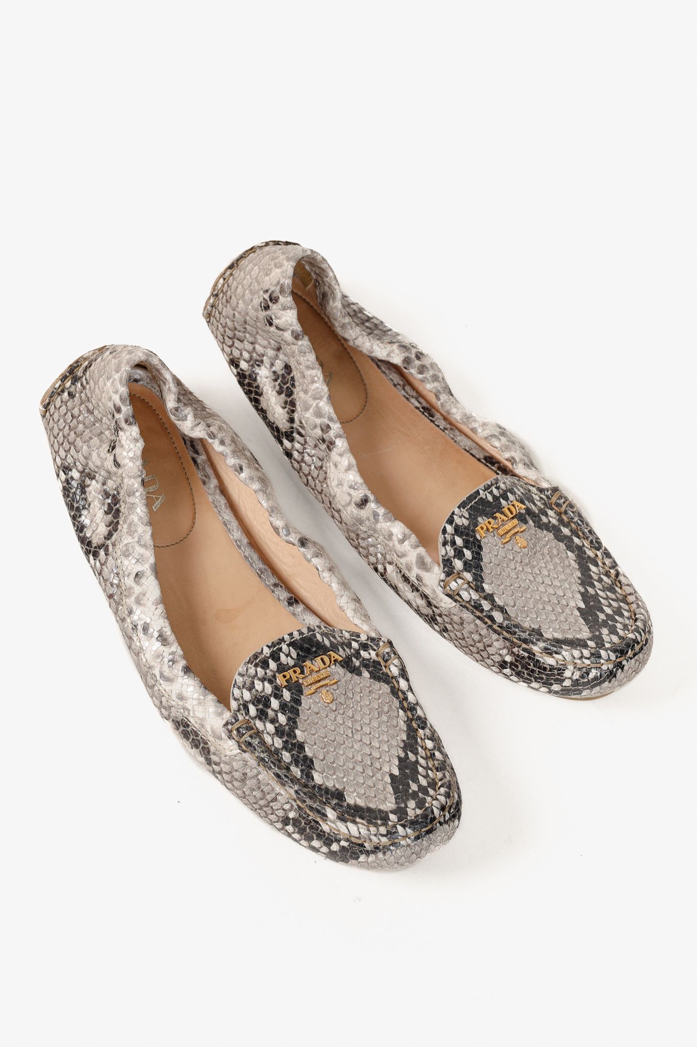 Prada Prada Reptile Embossed Driving-Style Leather Loafer Size US 9 / IT 39 - 1 Thumbnail
