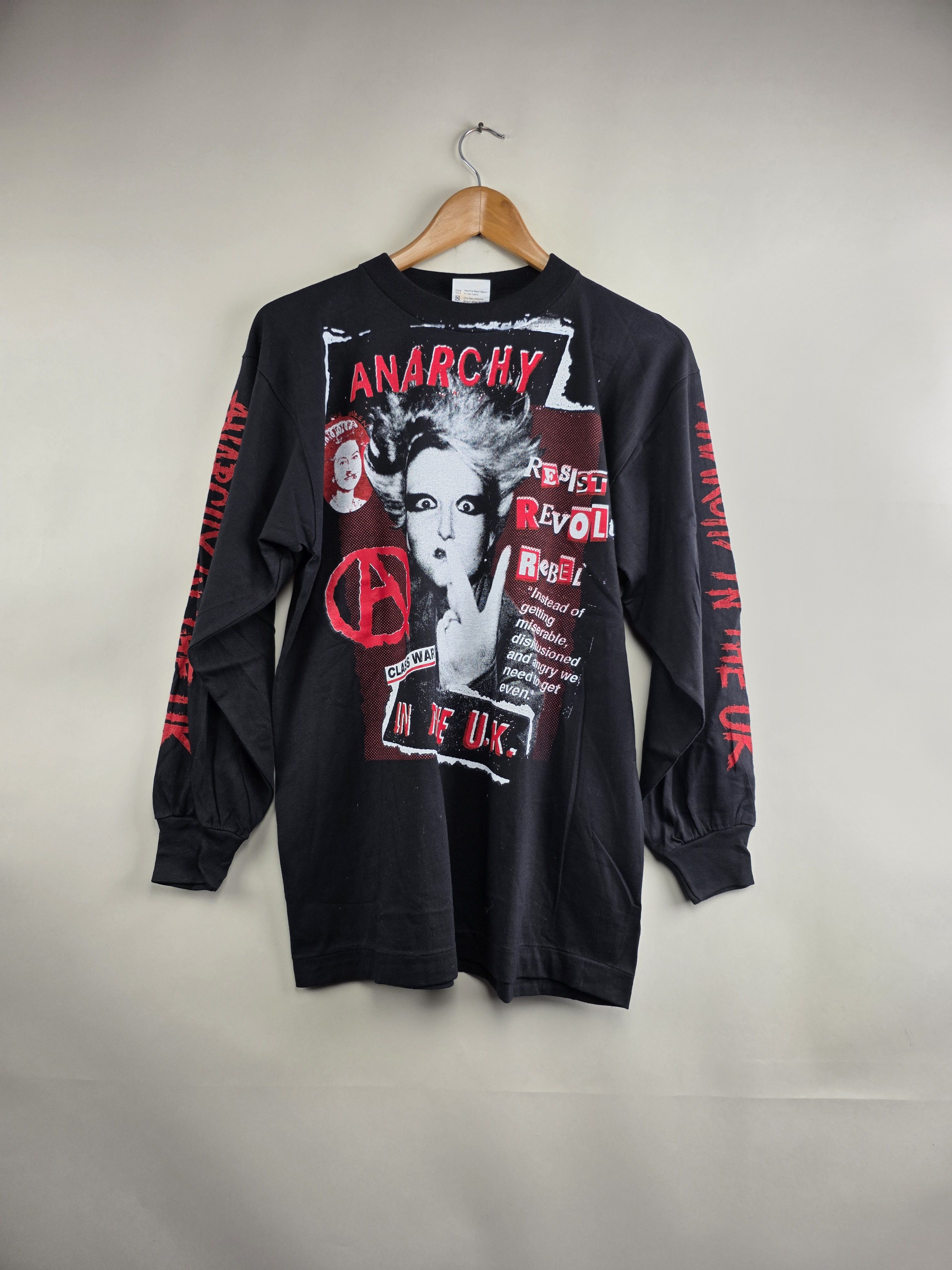 Band Tees × Vintage 90s Anarchy in the UK Punk Long-sleeved M 20" 27.5" Size US M / EU 48-50 / 2 - 6 Thumbnail