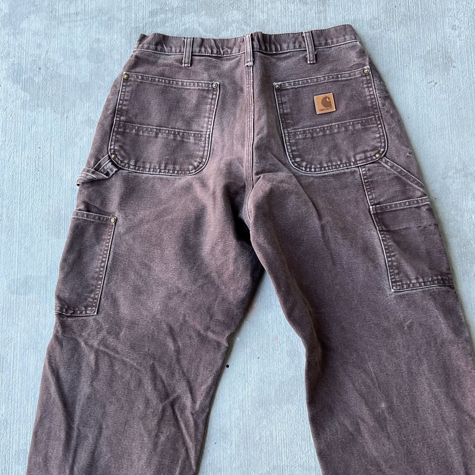 Carhartt × Vintage Carhartt brown faded double knee work wear carpenter pants Size US 32 / EU 48 - 7 Thumbnail