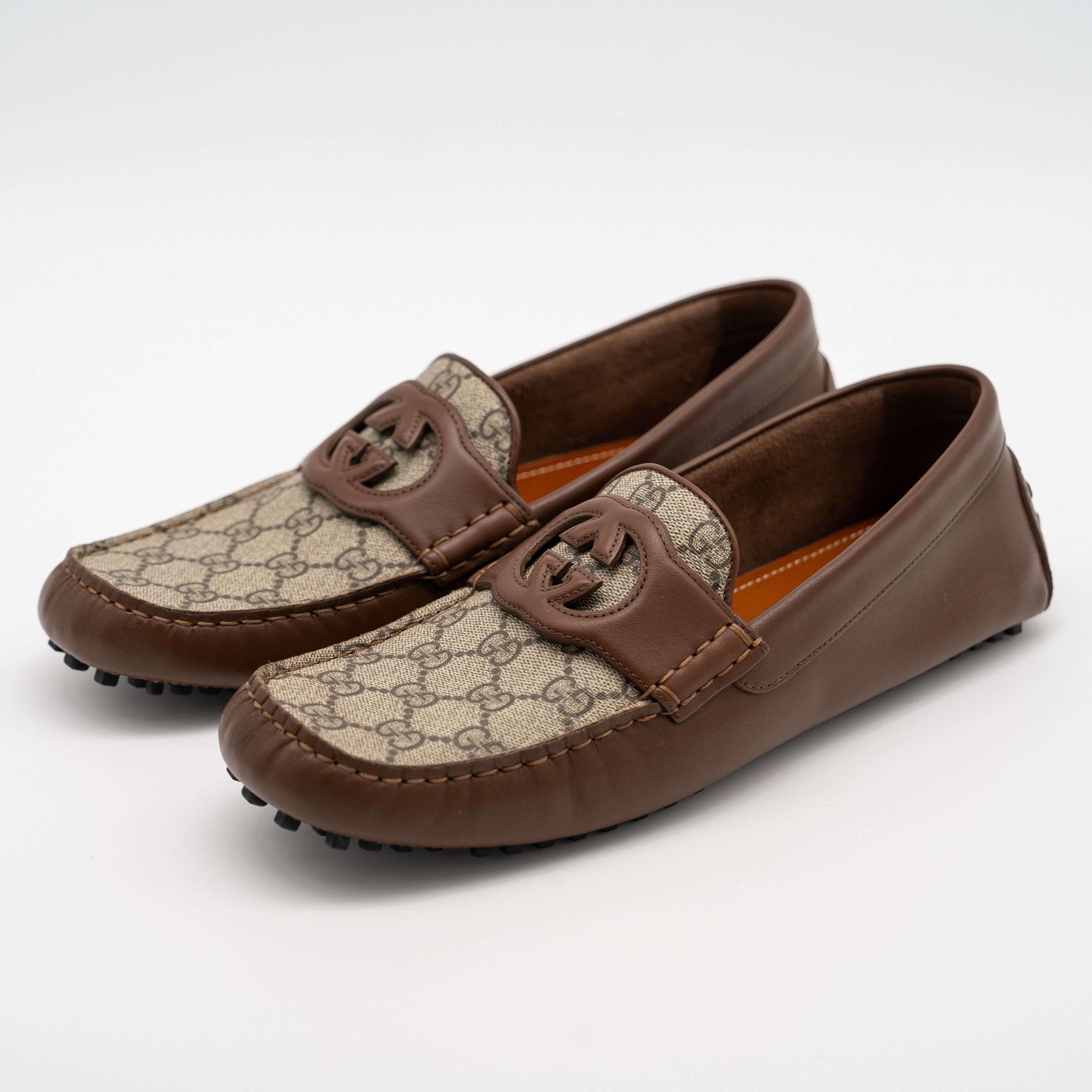 Gucci 8G 8.5 US Gucci GG Leather Moccasin Brown Loafers Size US 8.5 / EU 41-42 - 1 Thumbnail