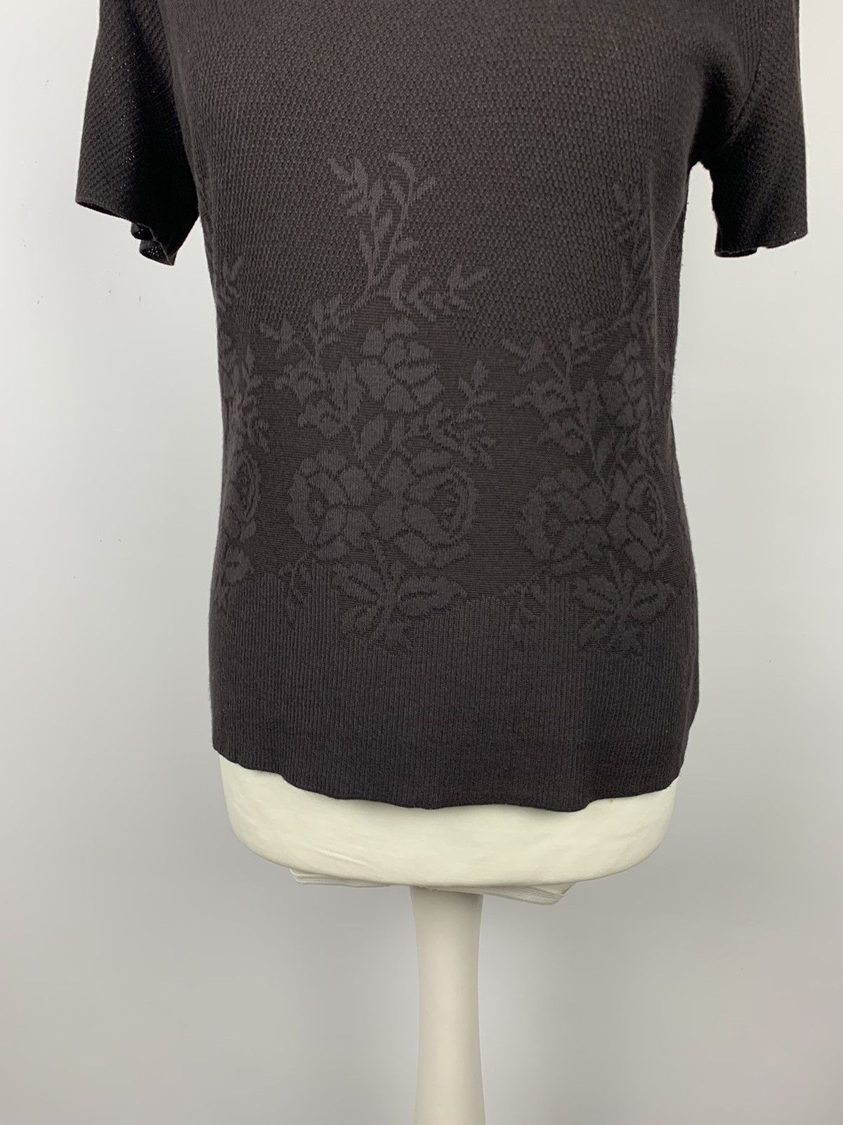 Weekend Max Mara Weekend Max Mara Knit T-Shirt Short Sleeve Brown Flower Y2K Size L / US 10 / IT 46 - 3 Thumbnail